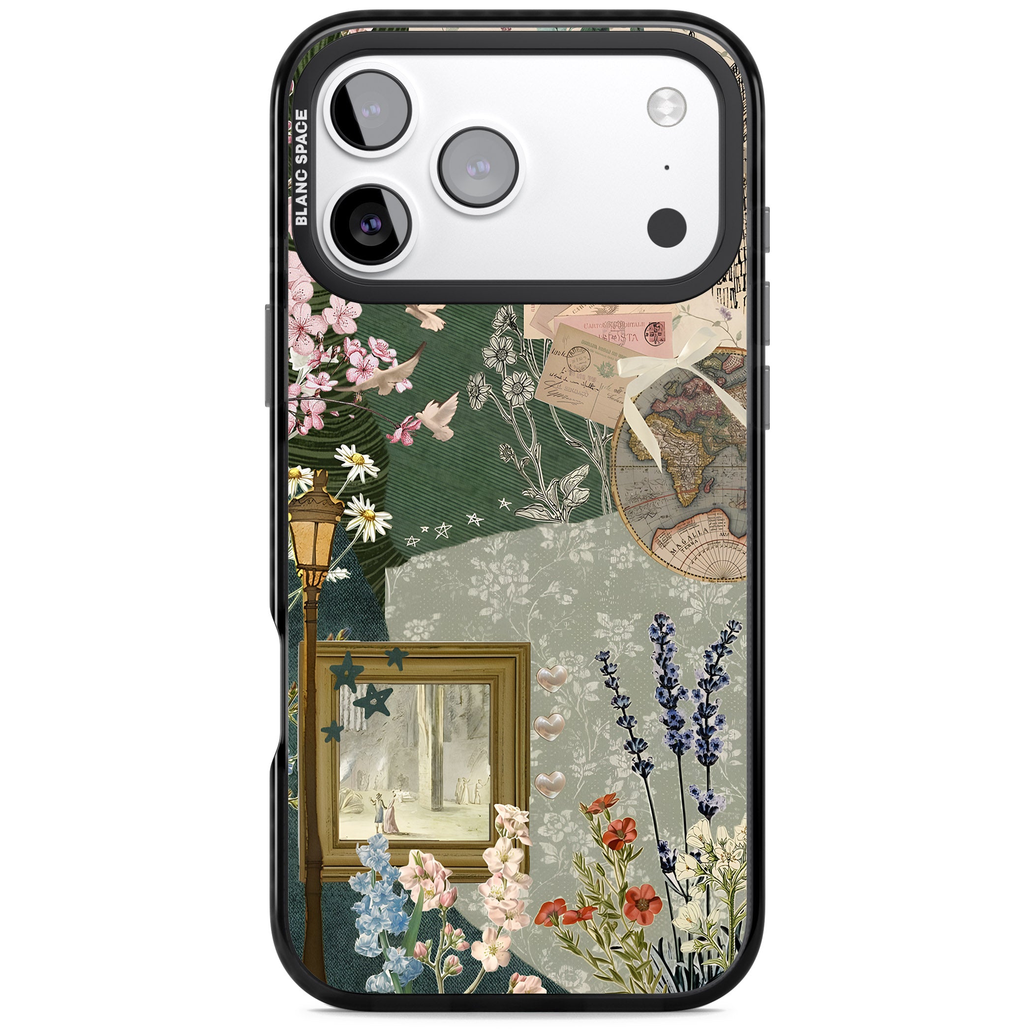 Vintage Spring Collage iPhone 17 Pro Impact Black Phone Case