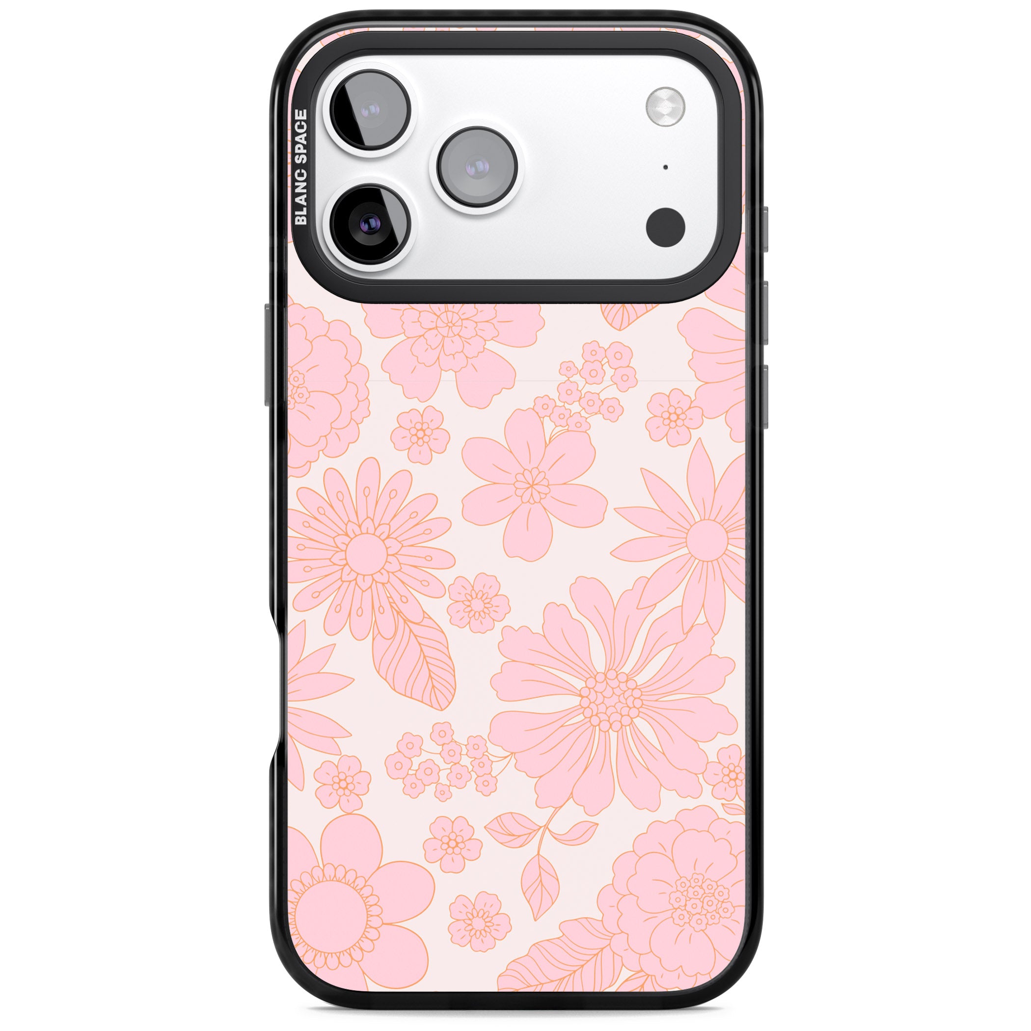 Gentle Pink Flowers iPhone 17 Pro Impact Black Phone Case