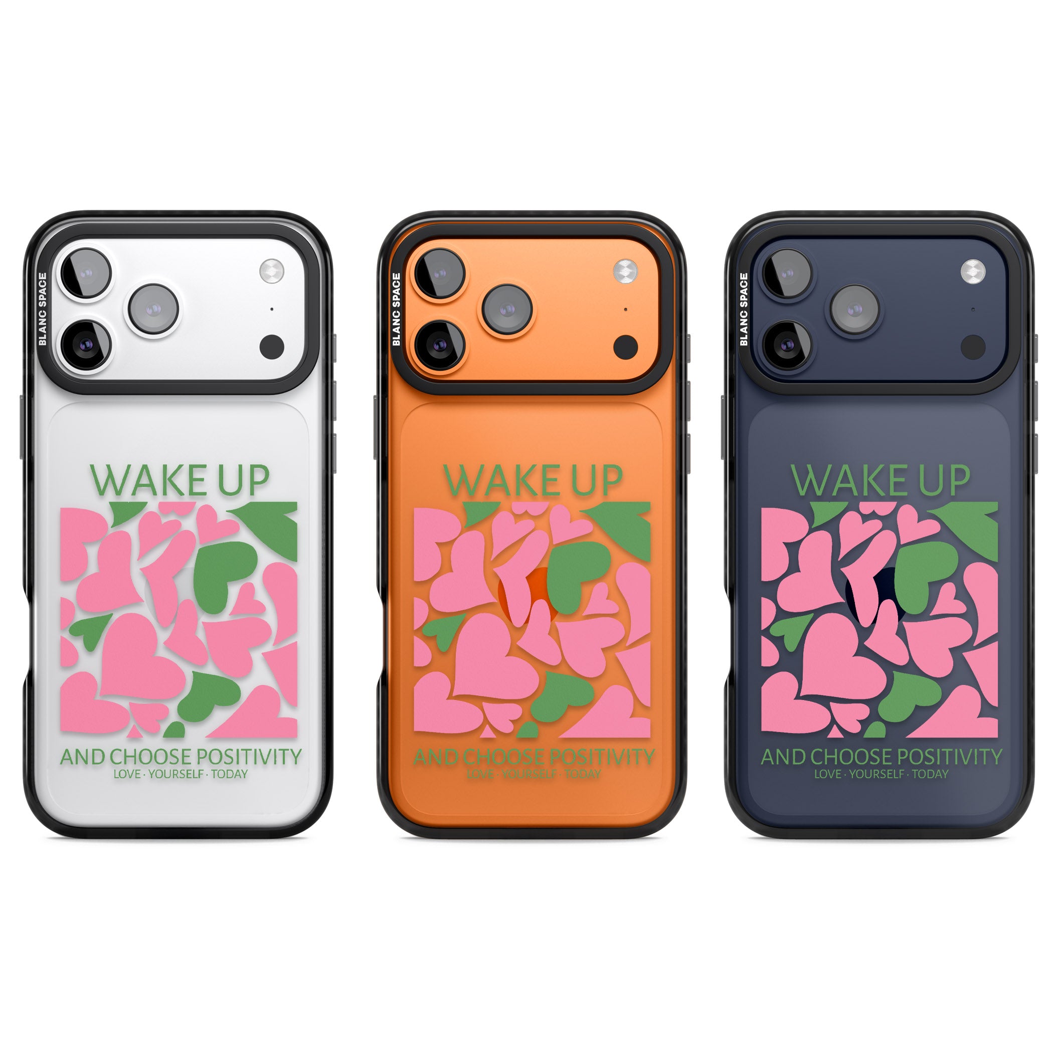 Wake Up And Choose Positivity iPhone 17 Pro Impact Black Phone Case APT Impact Protection