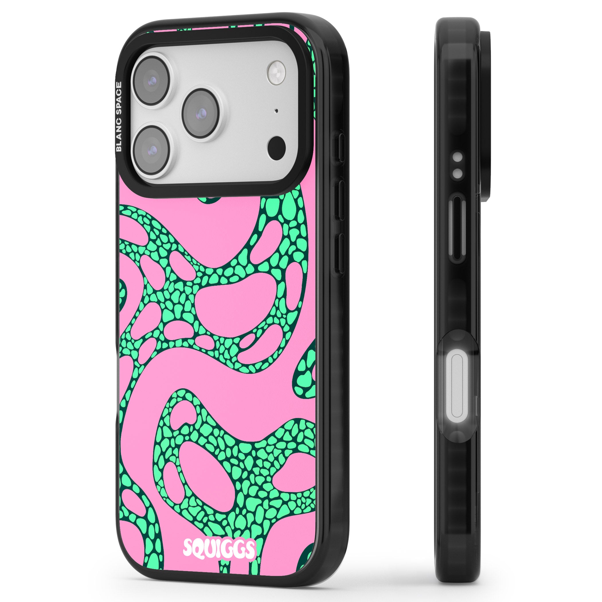 Alien Glow iPhone 17 Pro Impact Black Phone Case Side Profile