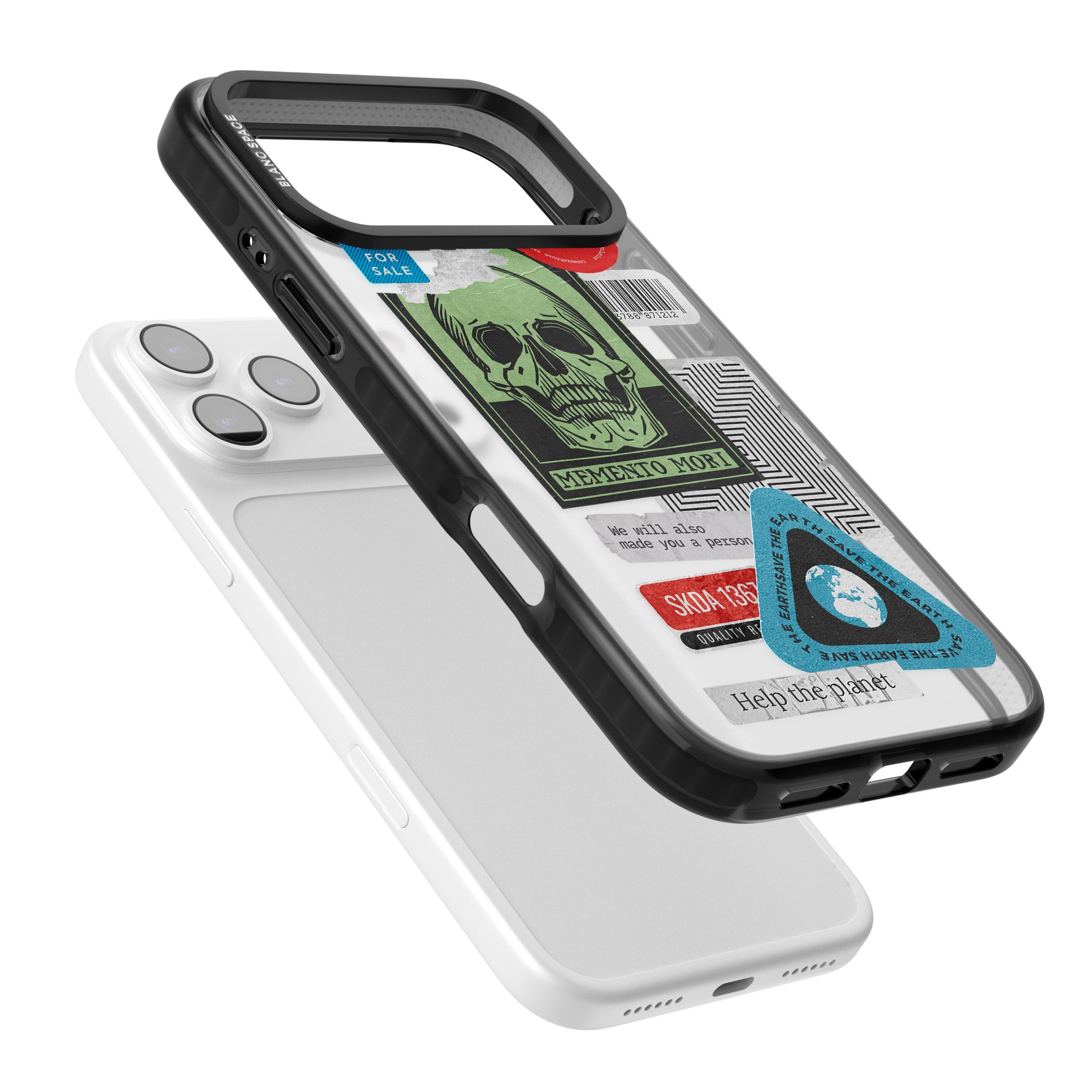 Skull Sticker Mix iPhone 17 Pro Impact Black Phone Case Colours