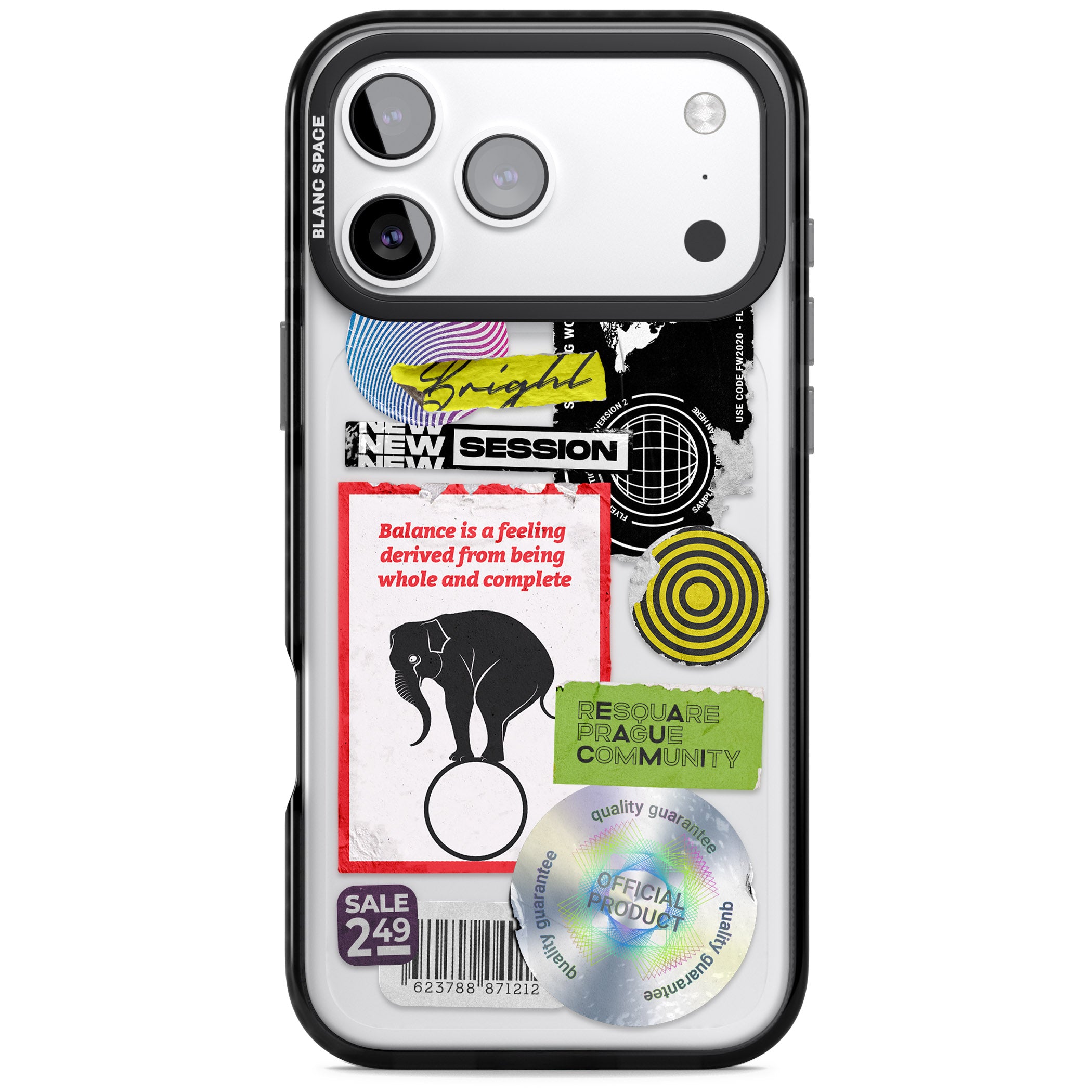 Peeled Sticker Mix iPhone 17 Pro Impact Black Phone Case