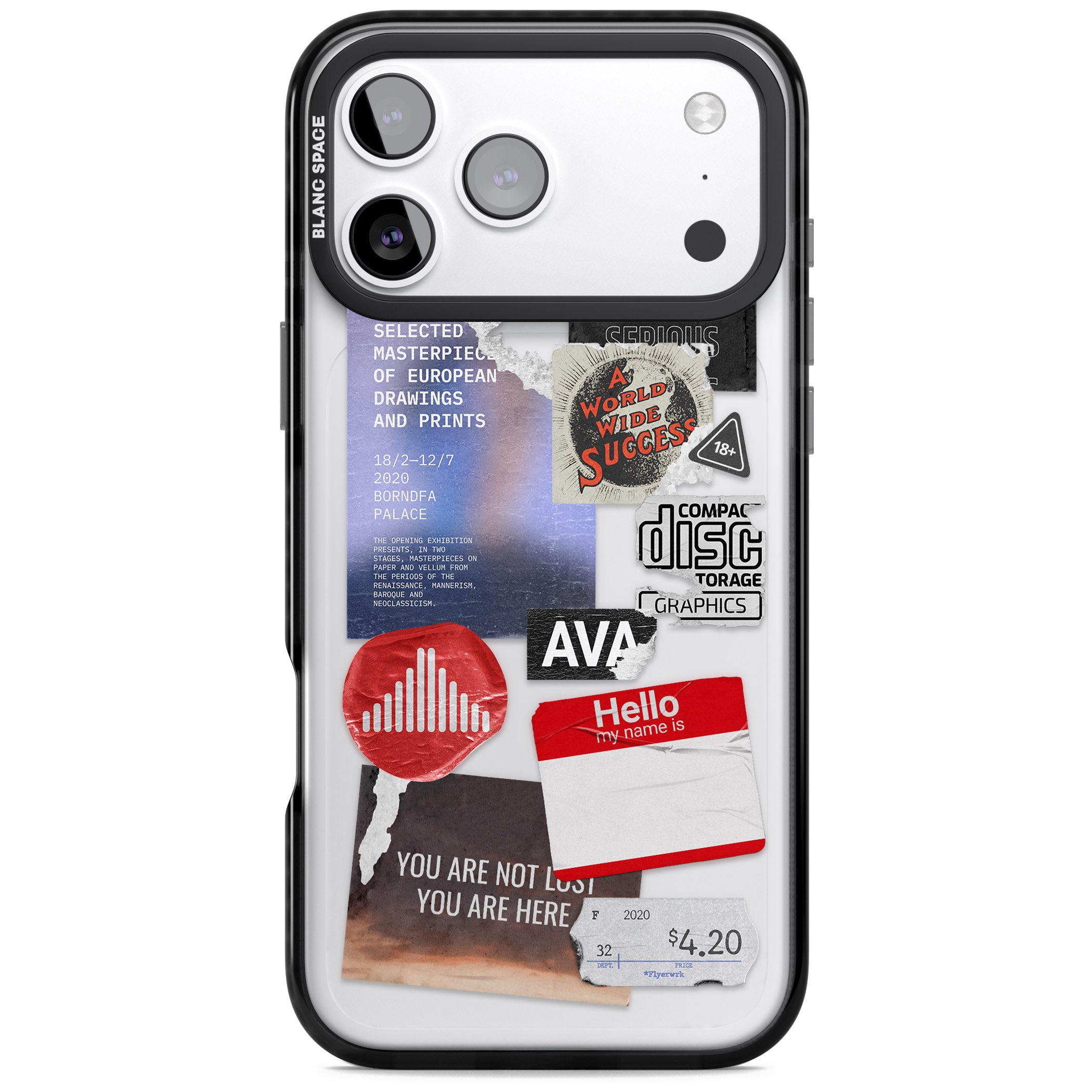 Red & Black Sticker Mix iPhone 17 Pro Impact Black Phone Case