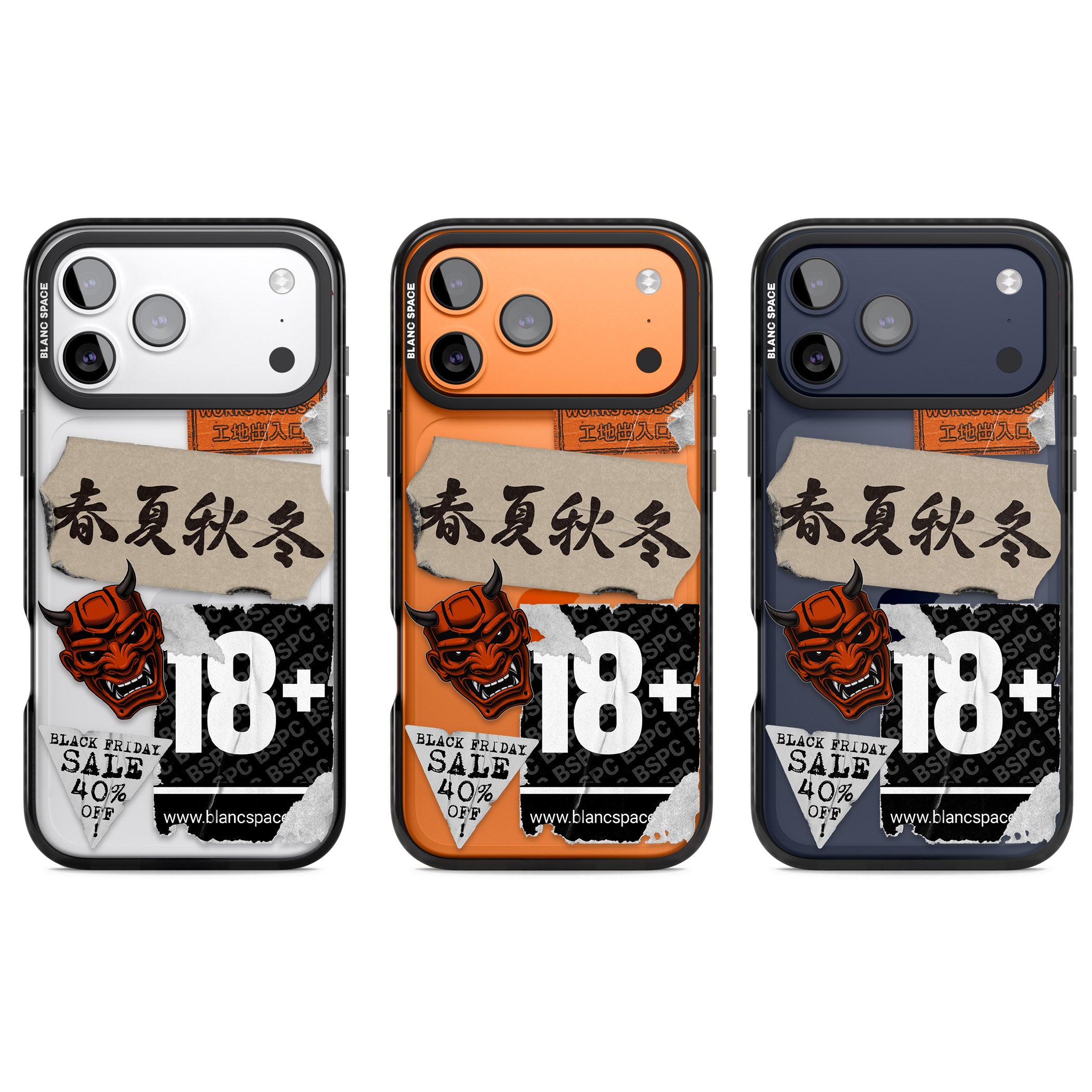 Asian Sticker Mix iPhone 17 Pro Impact Black Phone Case APT Impact Protection