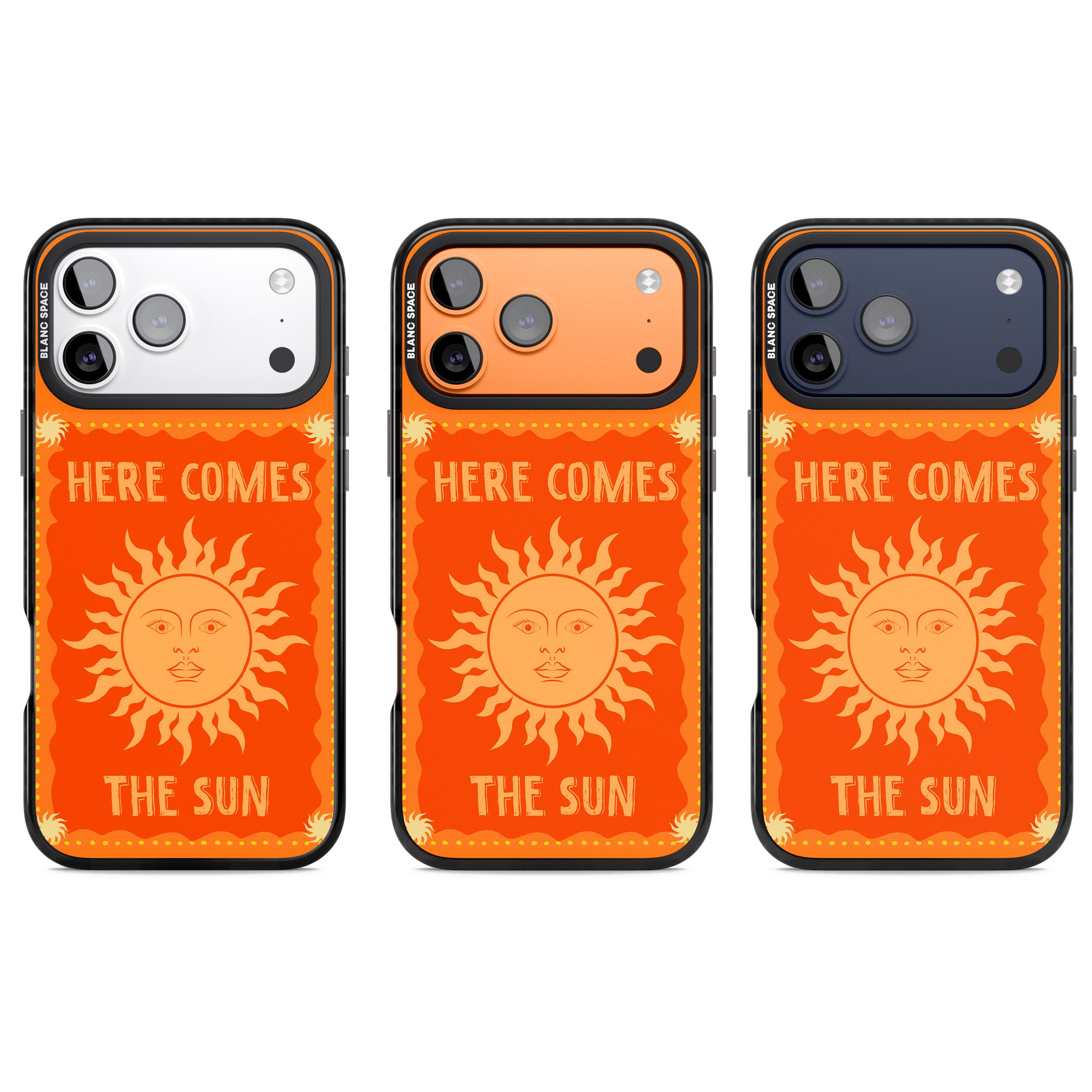 Retro Here Comes The Sun iPhone 17 Pro Impact Black Phone Case APT Impact Protection