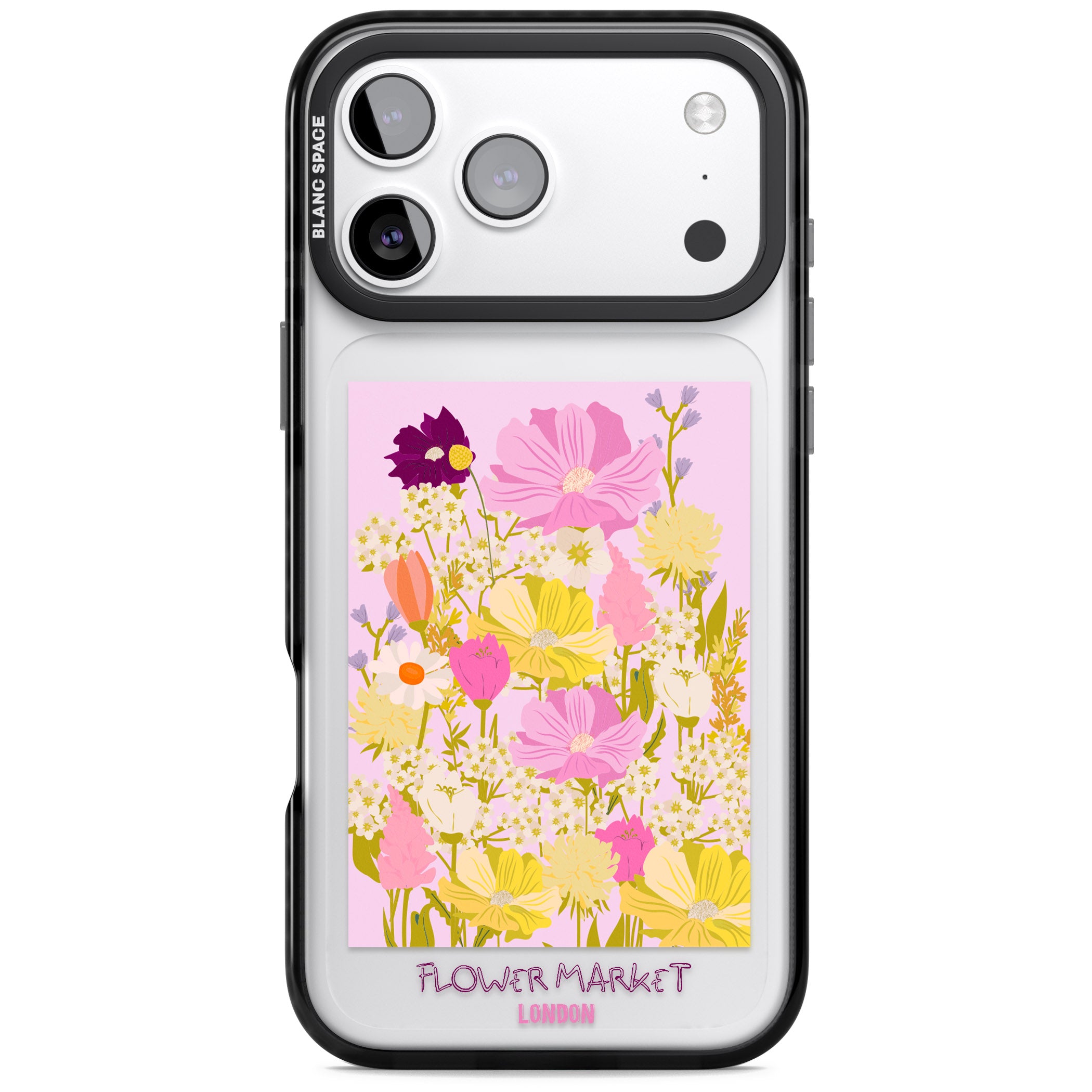 Flower Market iPhone 17 Pro Impact Black Phone Case