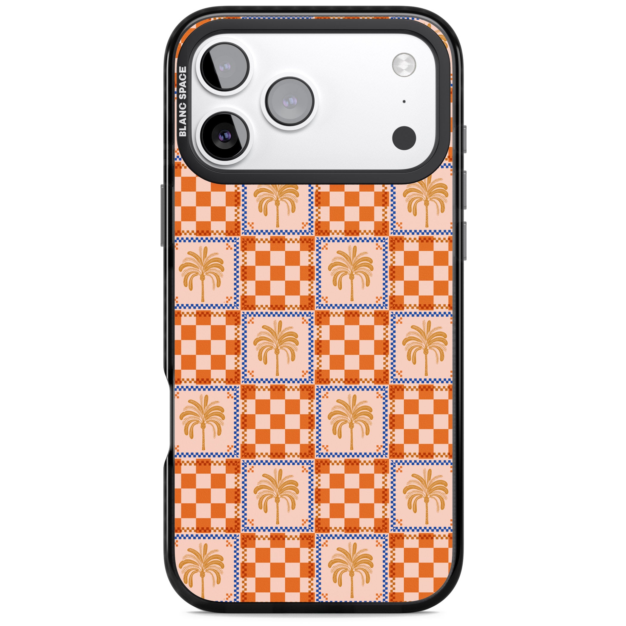 Terracotta Summer Checked iPhone 17 Pro Impact Black Phone Case