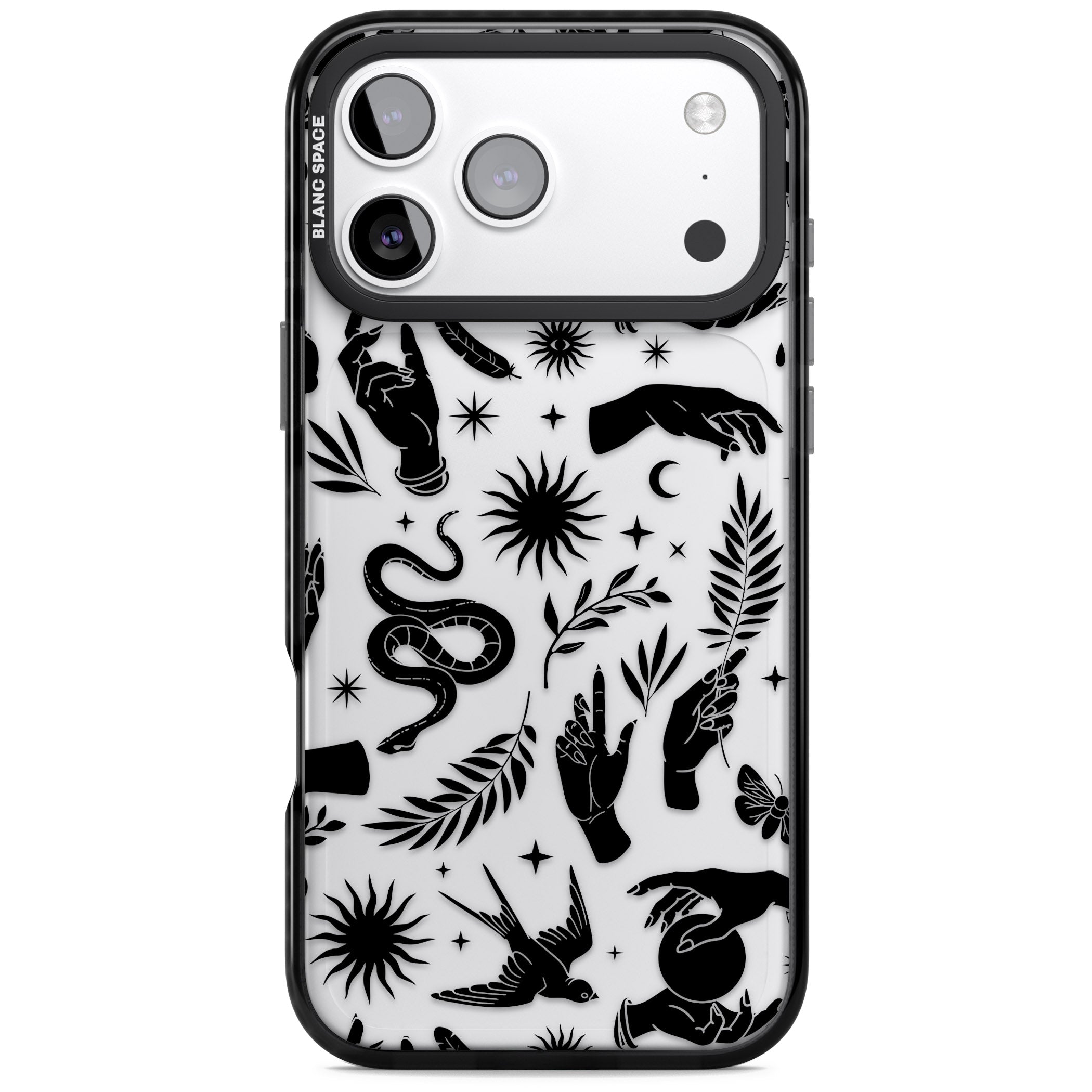 Celestial Pattern (Black) iPhone 17 Pro Impact Black Phone Case