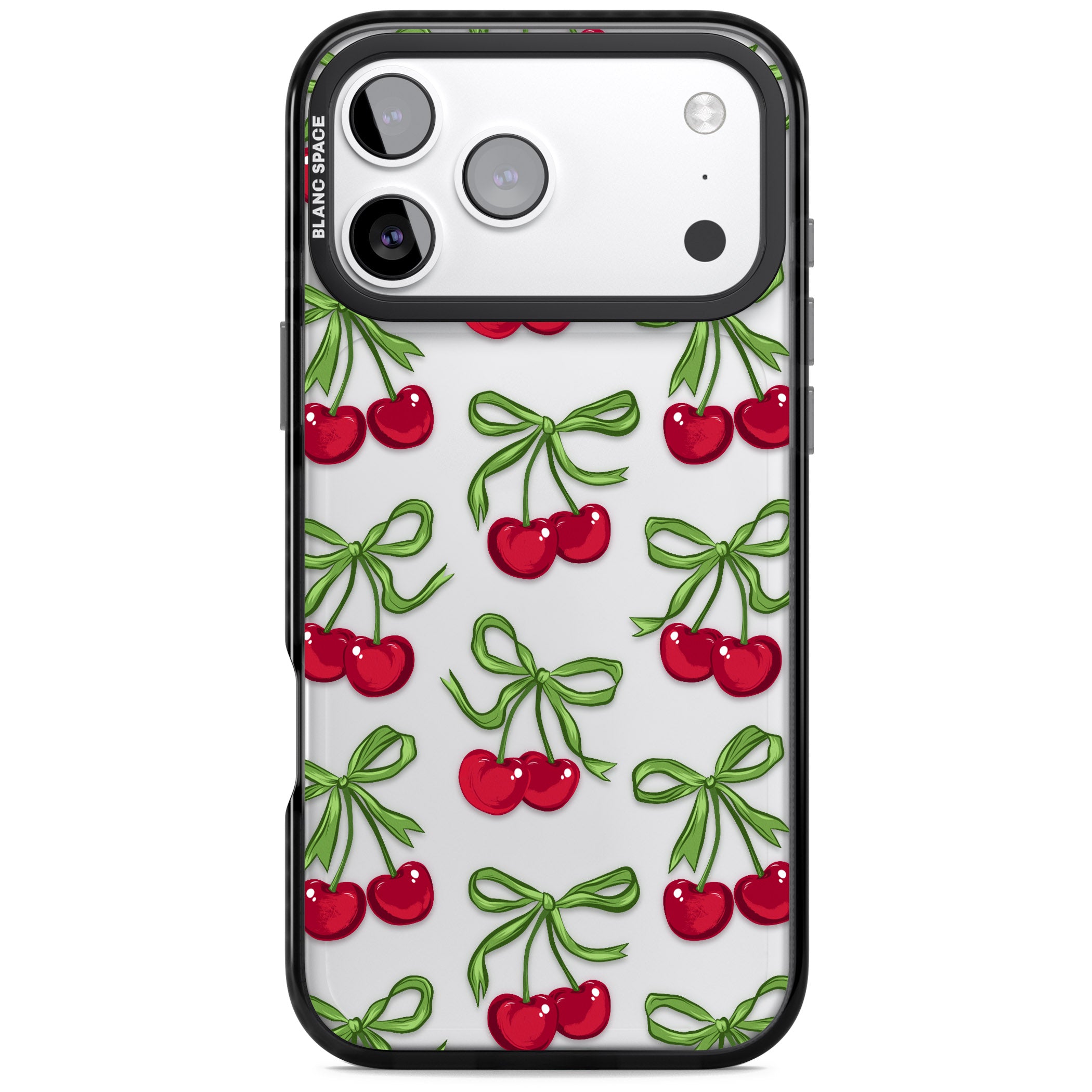 Cherry Bows iPhone 17 Pro Impact Black Phone Case