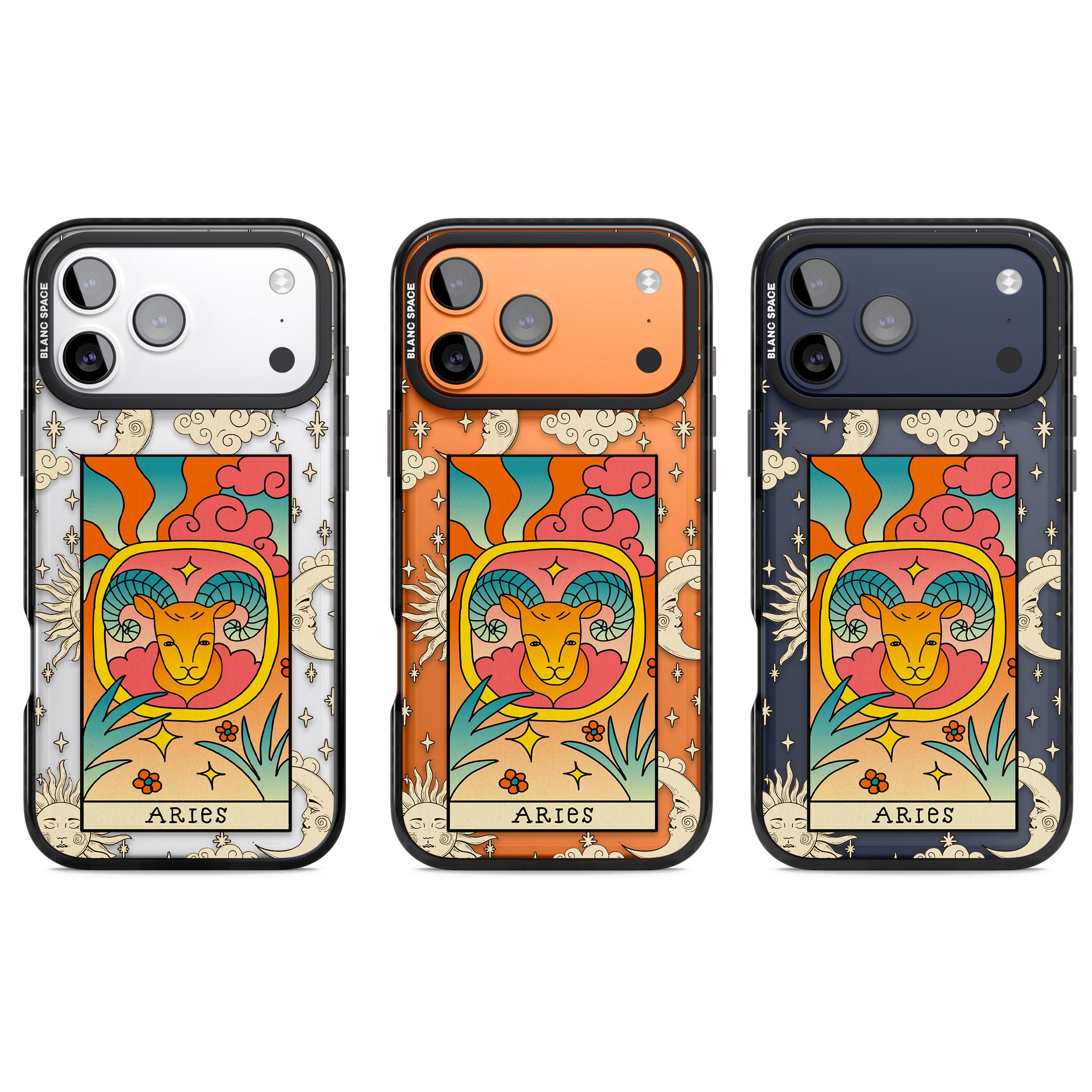 Celestial Zodiac Aries iPhone 17 Pro Impact Black Phone Case APT Impact Protection