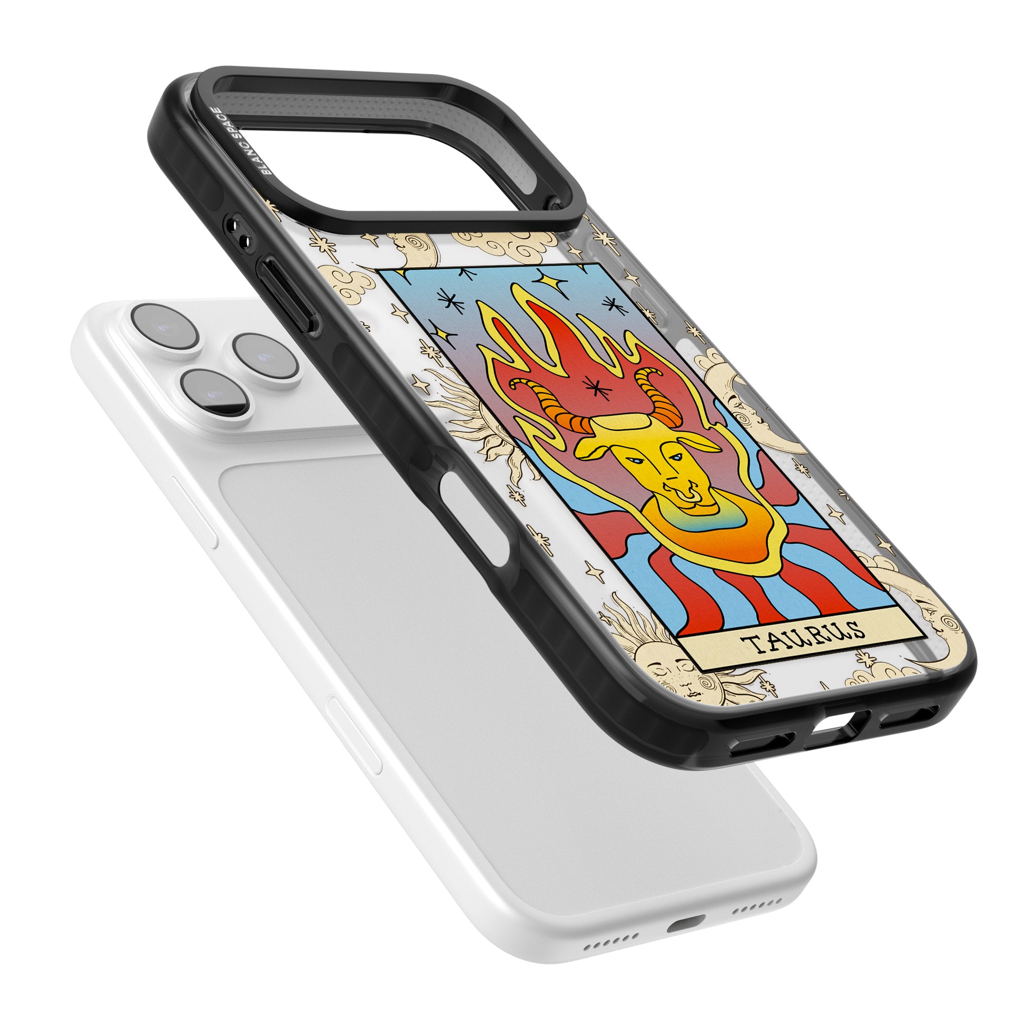 Celestial Zodiac Taurus iPhone 17 Pro Impact Black Phone Case Colours