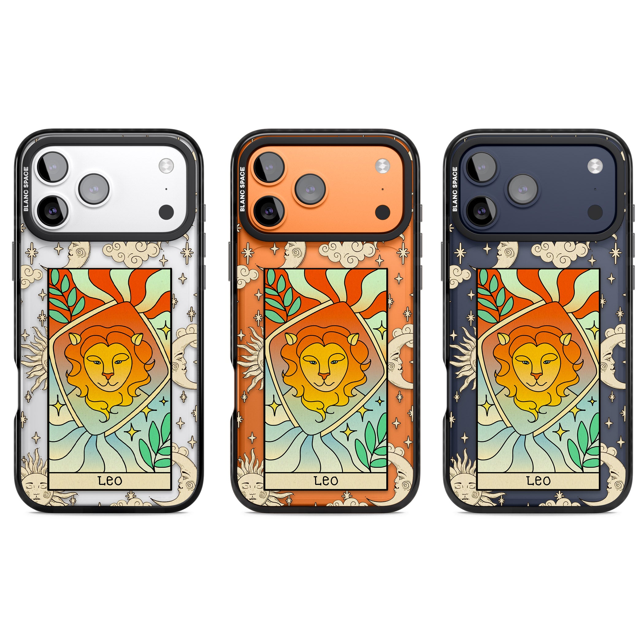 Celestial Zodiac Leo iPhone 17 Pro Impact Black Phone Case APT Impact Protection