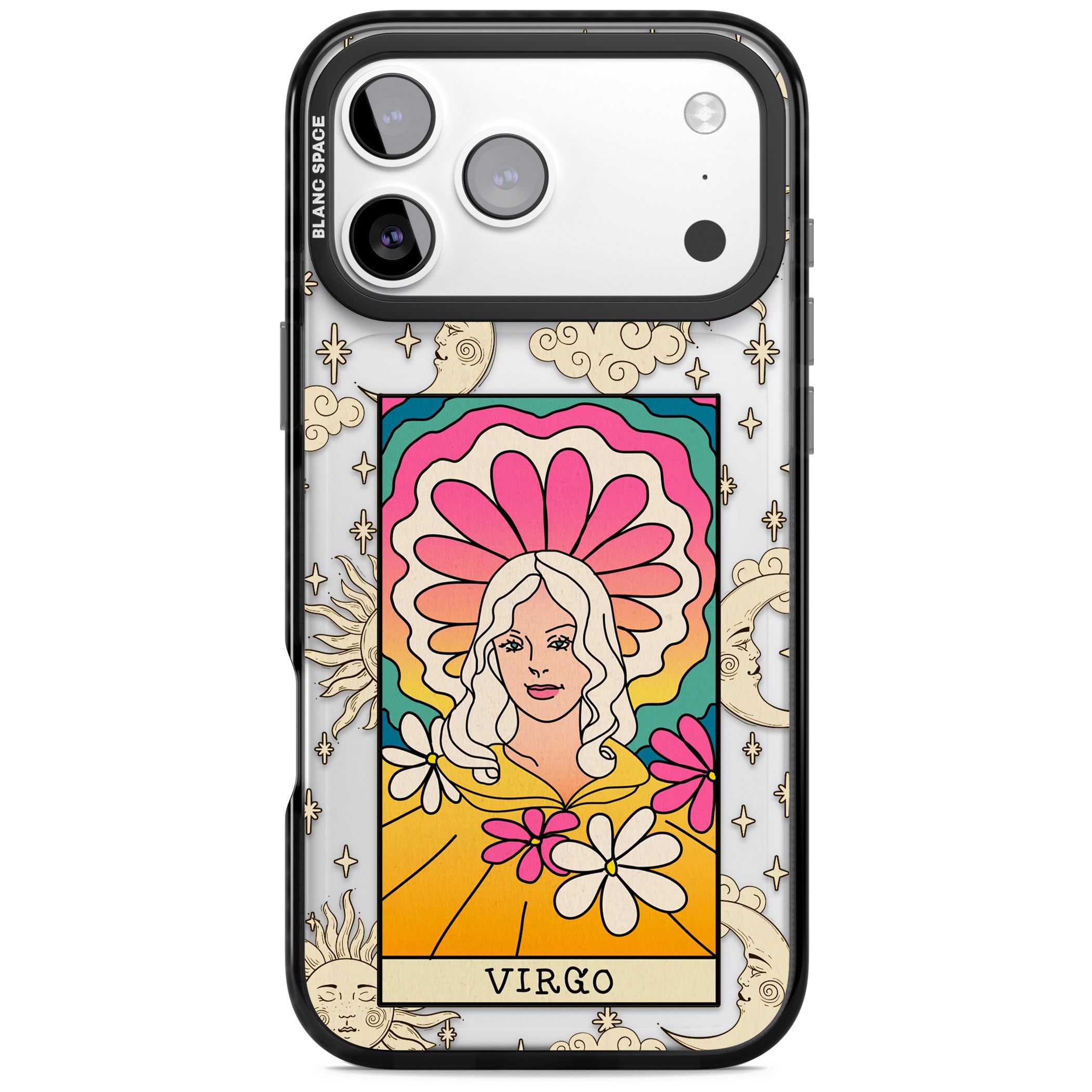 Celestial Zodiac Virgo iPhone 17 Pro Impact Black Phone Case