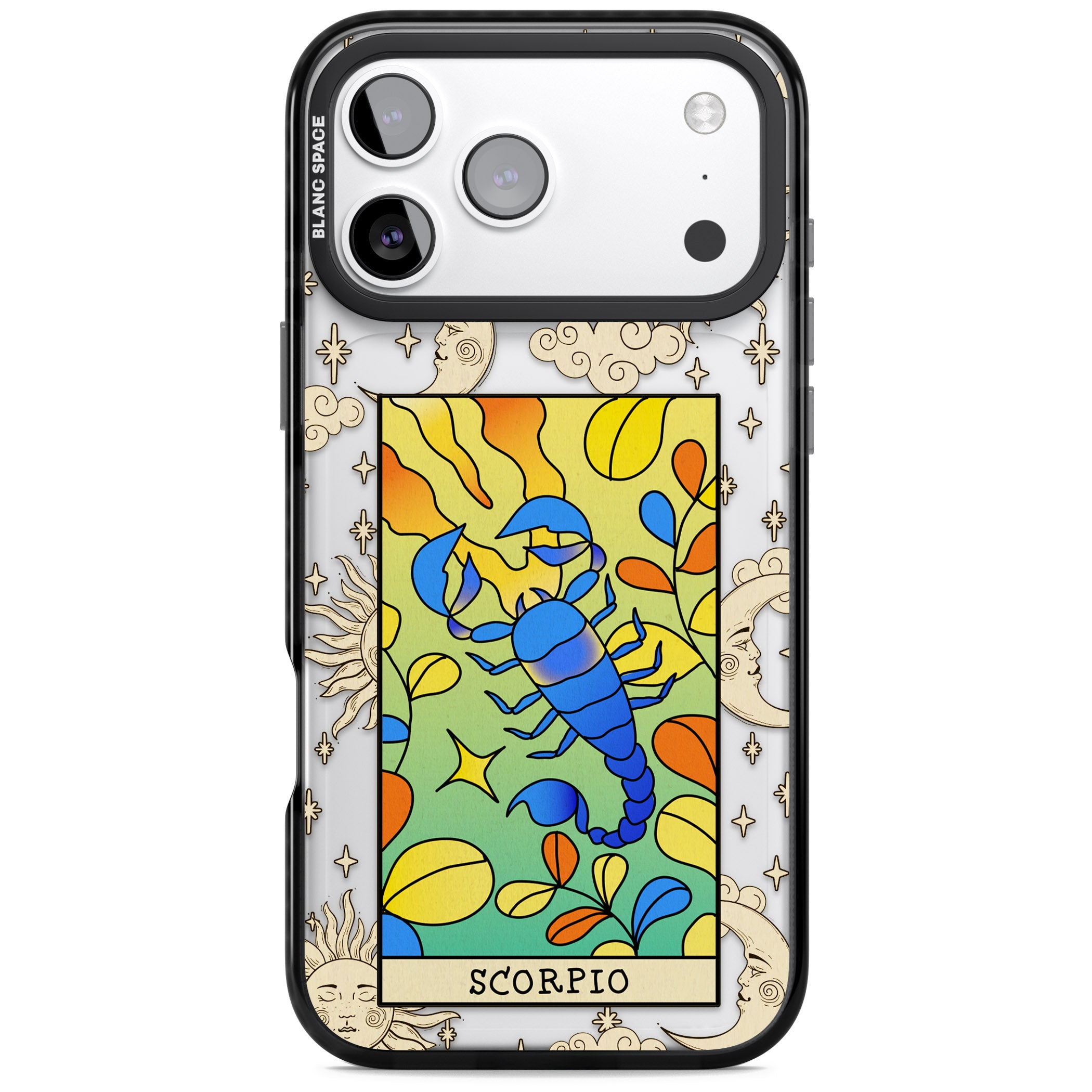 Celestial Zodiac Scorpio iPhone 17 Pro Impact Black Phone Case