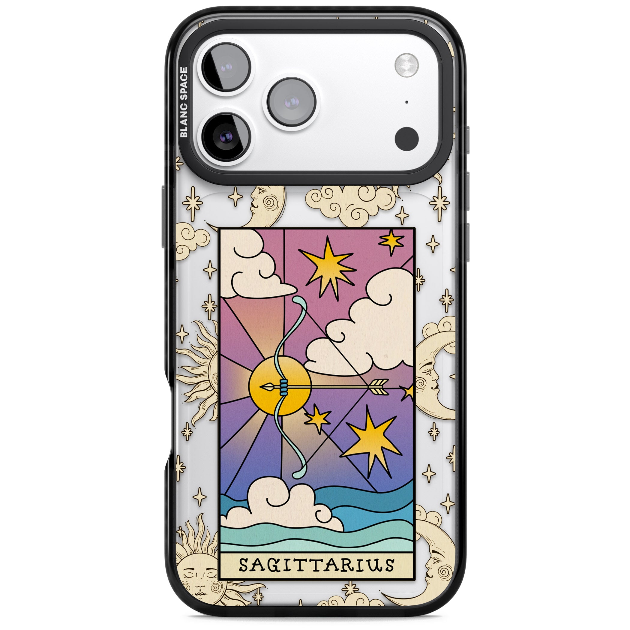 Celestial Zodiac Sagittarius iPhone 17 Pro Impact Black Phone Case