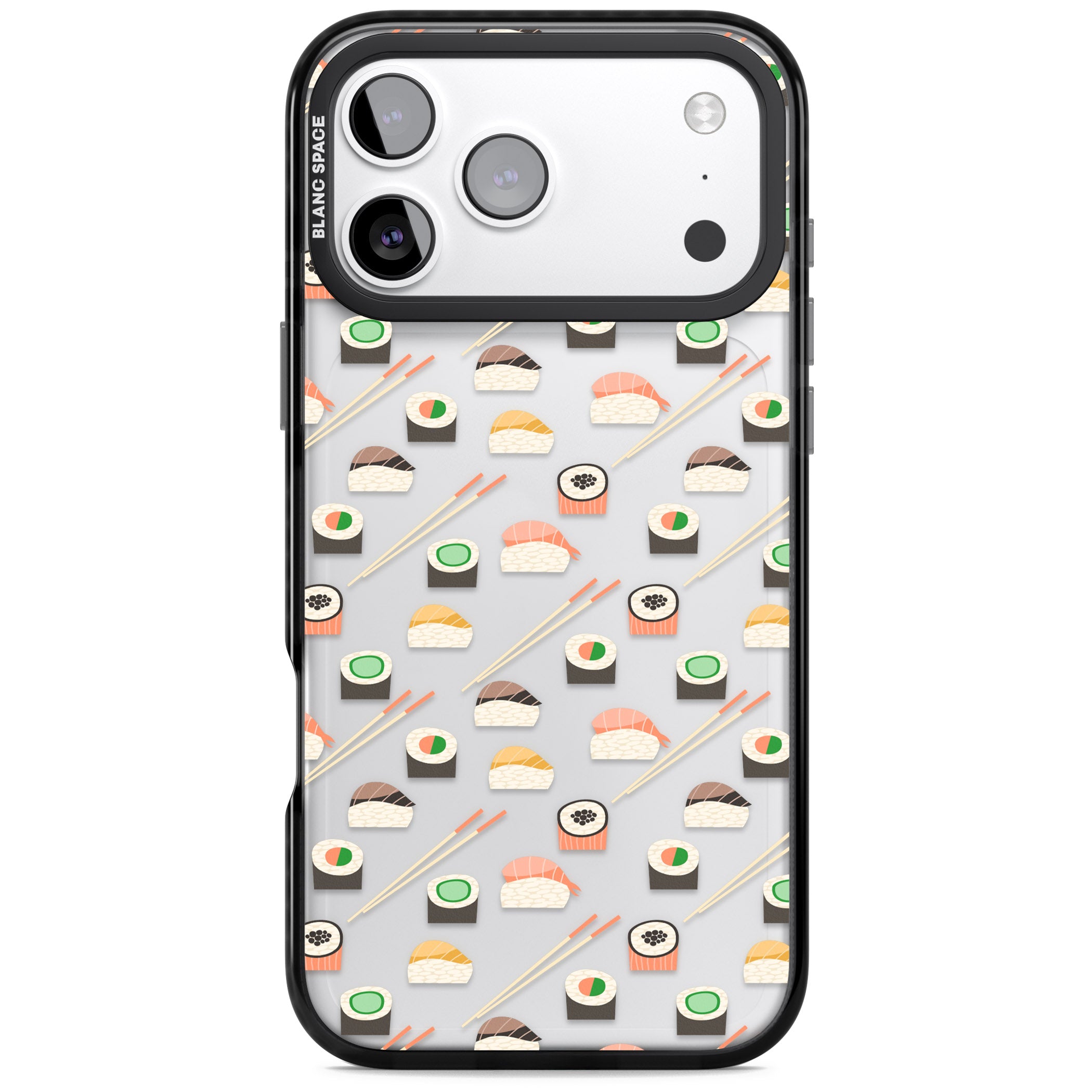Sushi & Chopsticks Pattern iPhone 17 Pro Impact Black Phone Case