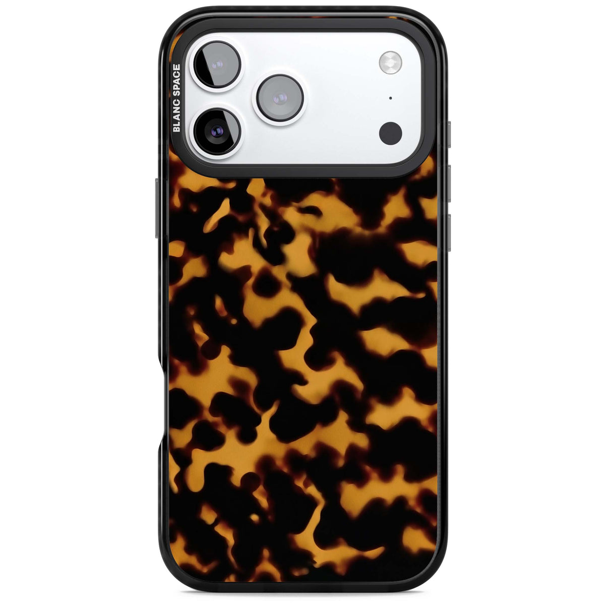 Amber Tortoise tortoiseshell iPhone case featuring warm amber and dark brown marble resin pattern | Clear Impact case for iPhone 17 Pro, iPhone 17 Pro Max