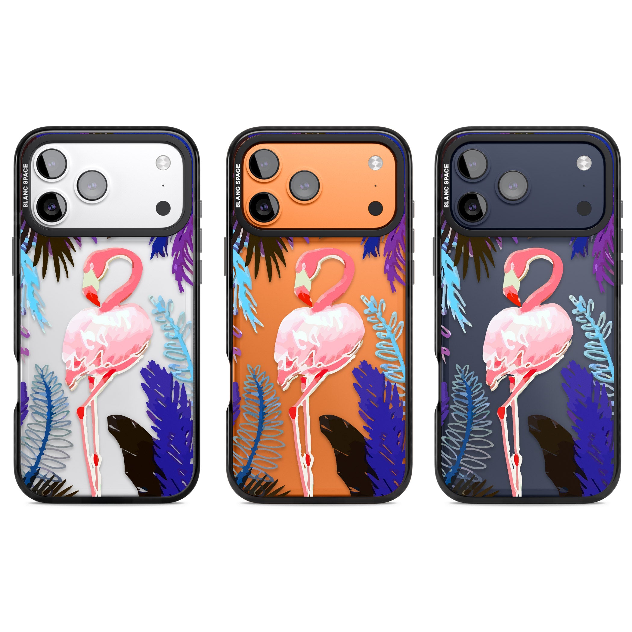 Tropical Flamingo iPhone 17 Pro Impact Black Phone Case APT Impact Protection