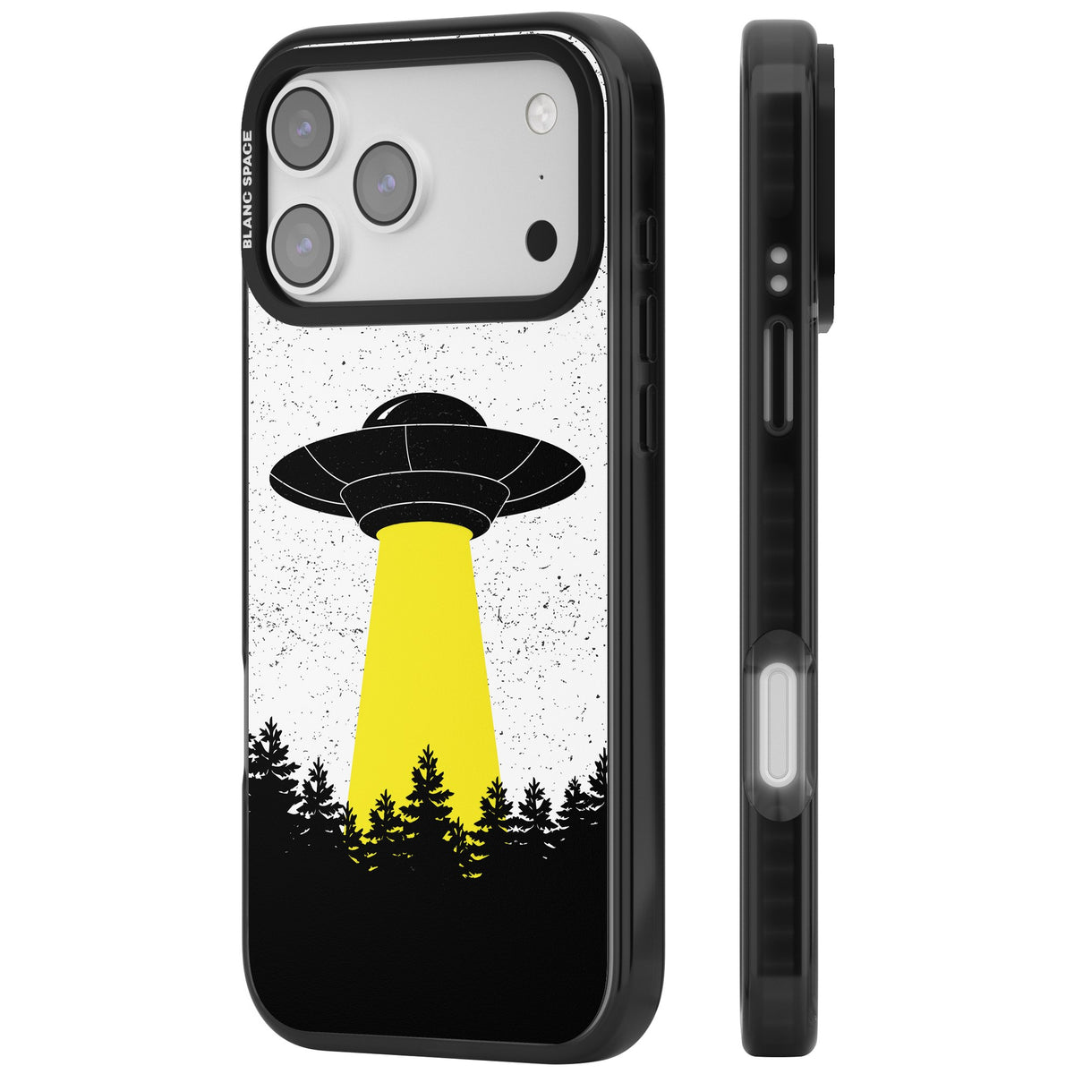 Alien Abduction iPhone 17 Pro Max Impact Black Phone Case side