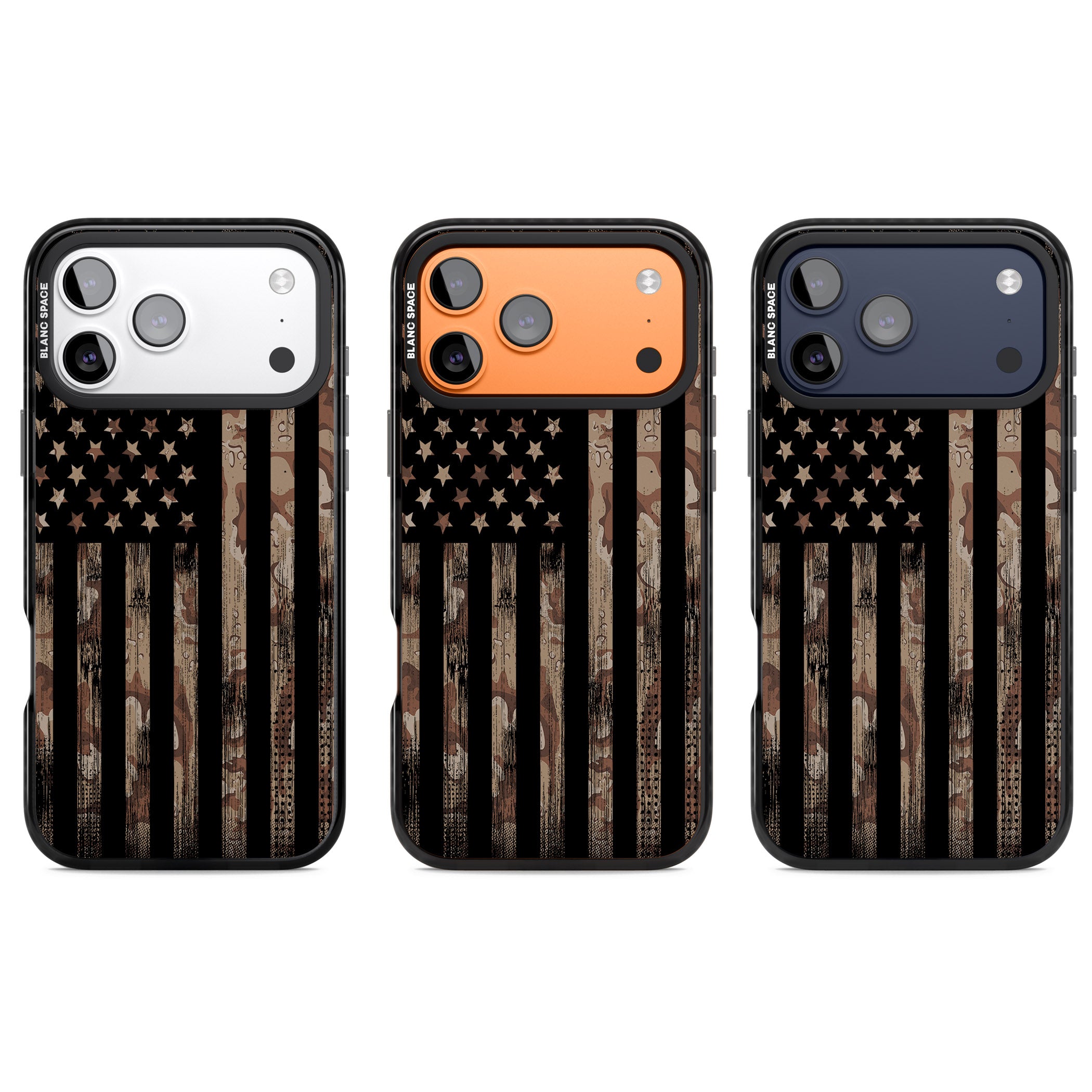American Flag Camo iPhone 17 Pro Impact Black Phone Case APT Impact Protection