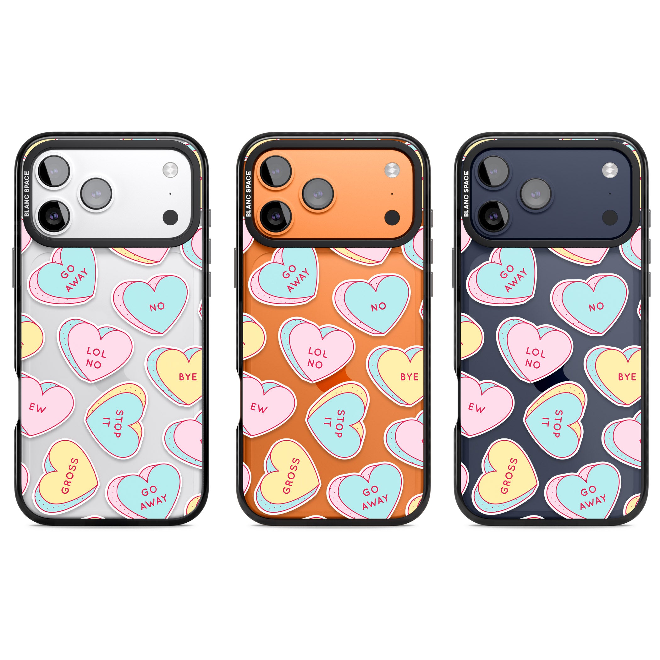 Sarcastic Love Hearts iPhone 17 Pro Impact Black Phone Case APT Impact Protection