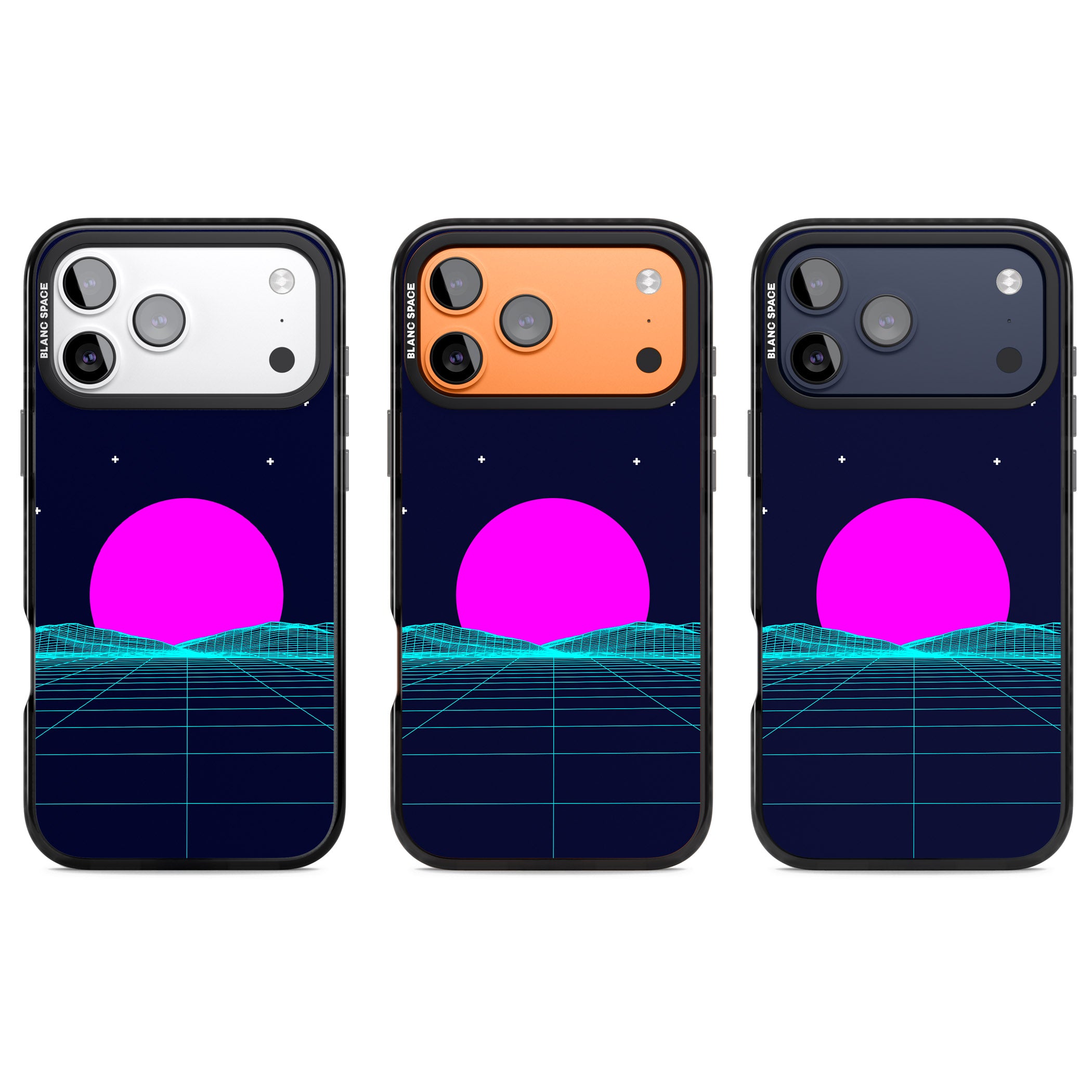Miami Sunset Vaporwave iPhone 17 Pro Impact Black Phone Case APT Impact Protection