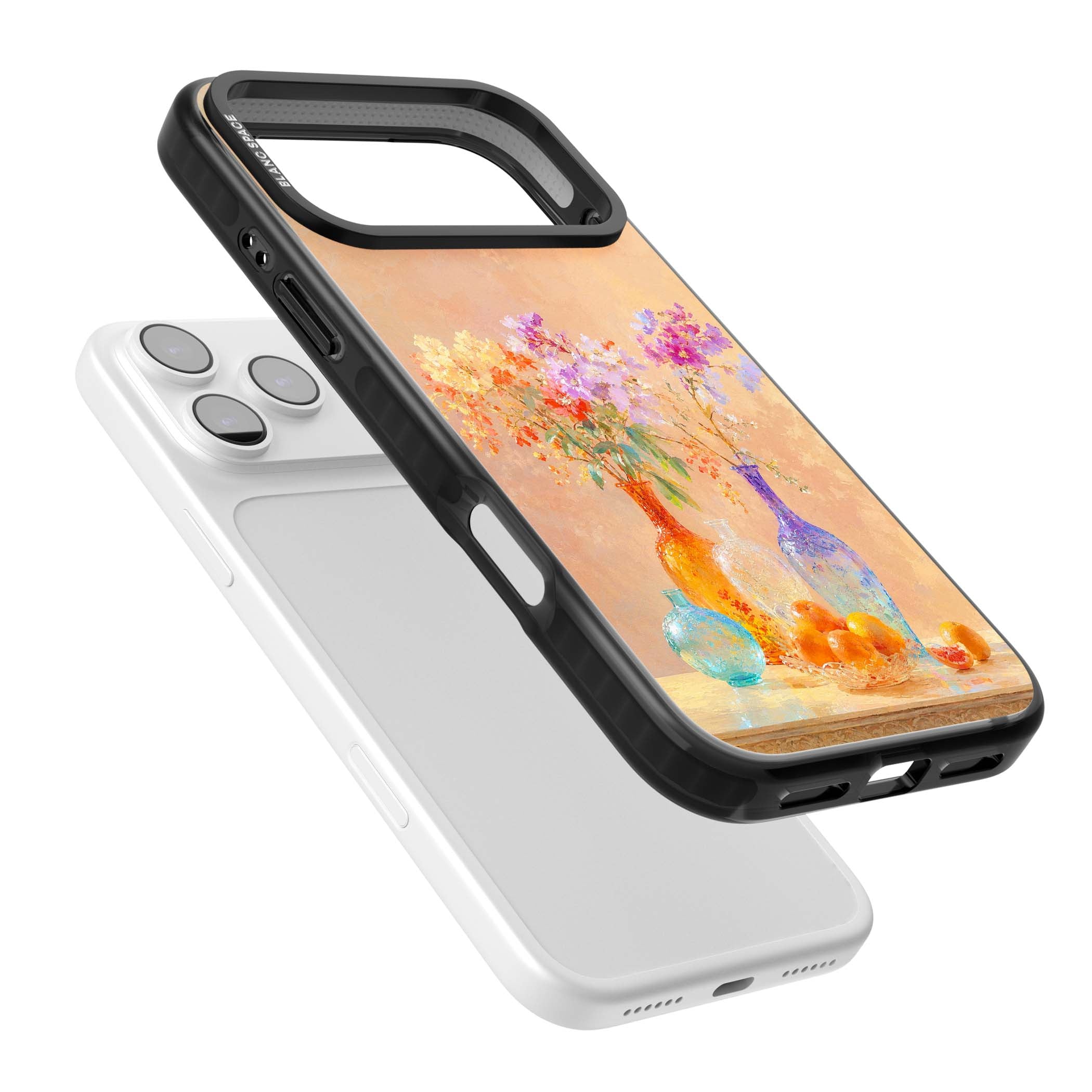 Peach Glass art iPhone case | Clear Impact case for iPhone 17 Pro, iPhone 17 Pro Max
