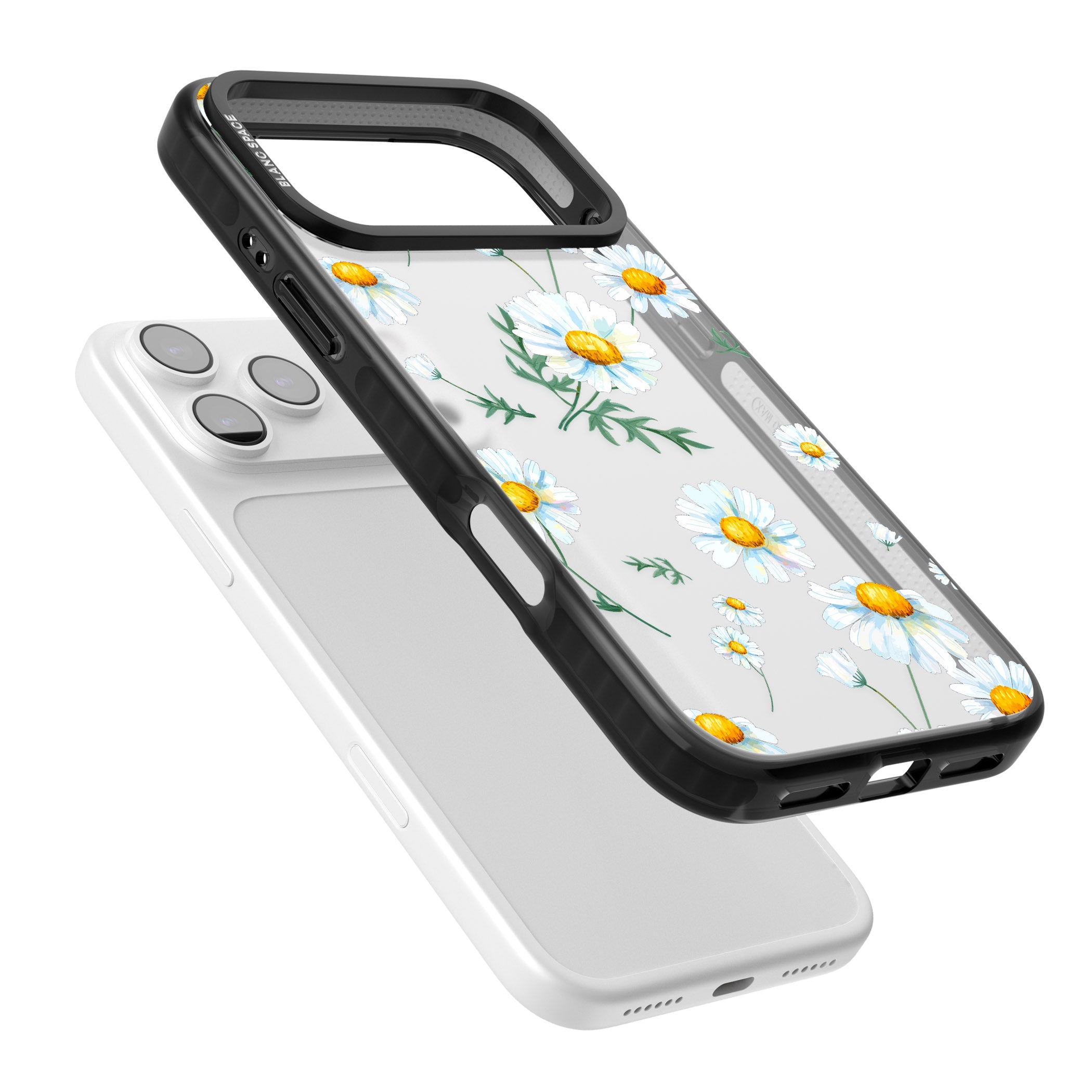 Vintage Painted Daisies iPhone 17 Pro Impact Black Phone Case Colours