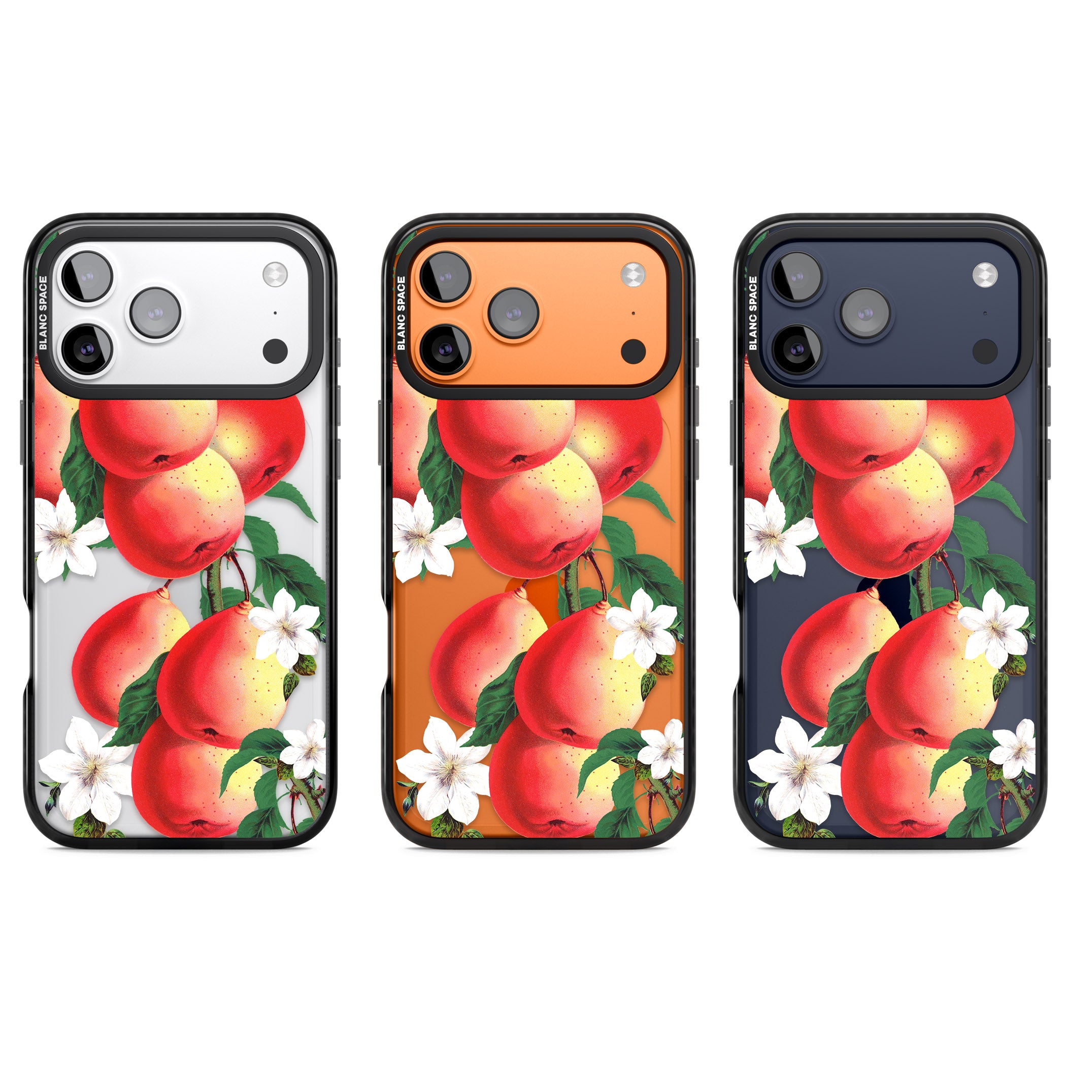 Vintage Painted Peaches iPhone 17 Pro Impact Black Phone Case APT Impact Protection