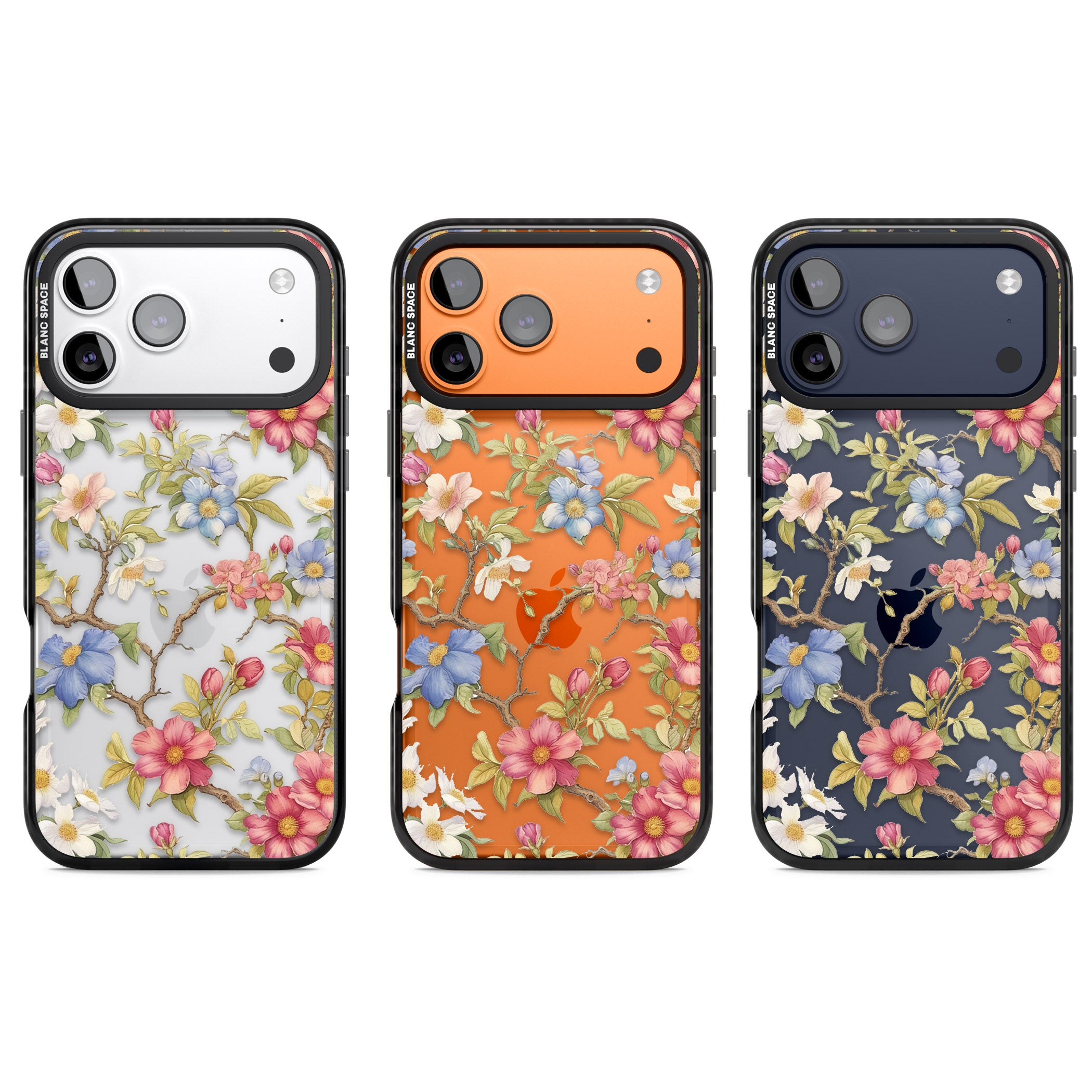 Vintage Vines & Flowers iPhone 17 Pro Impact Black Phone Case APT Impact Protection