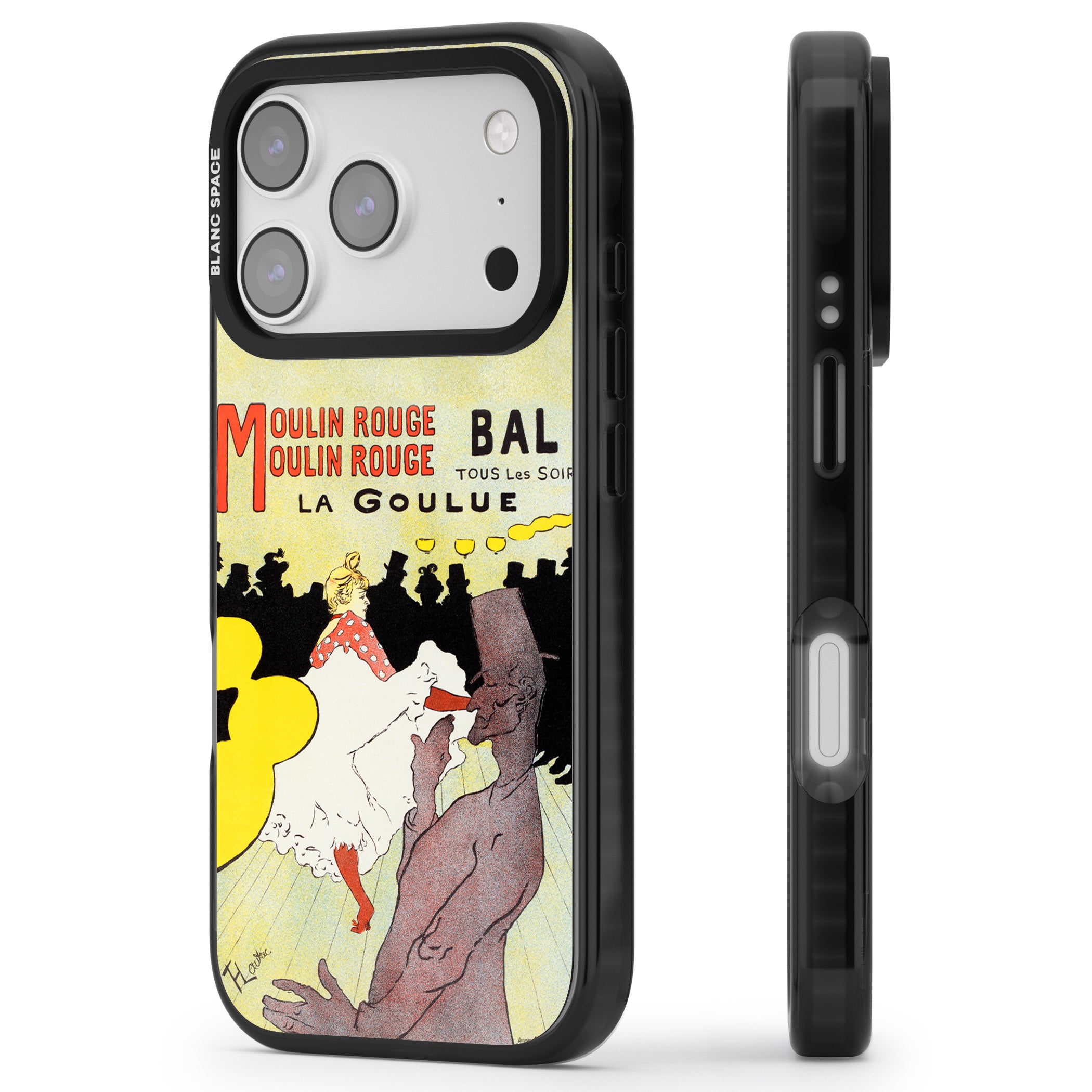 Moulin Rouge Poster iPhone 17 Pro Impact Black Phone Case Side Profile