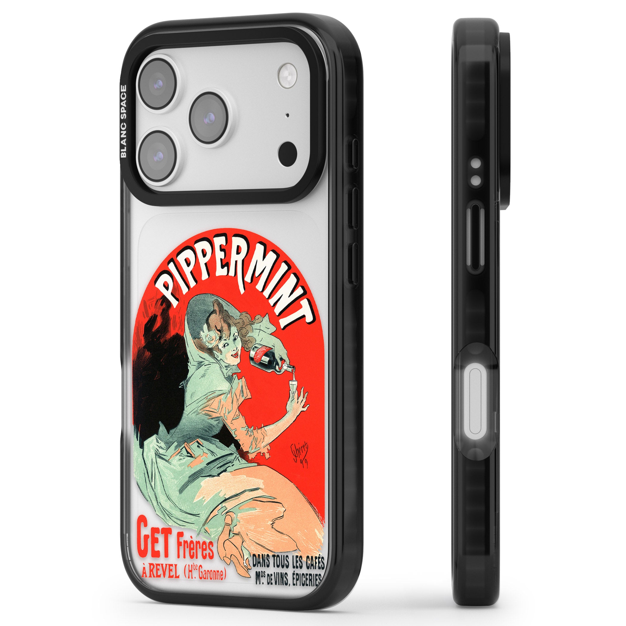Pippermint Poster iPhone 17 Pro Impact Black Phone Case Side Profile