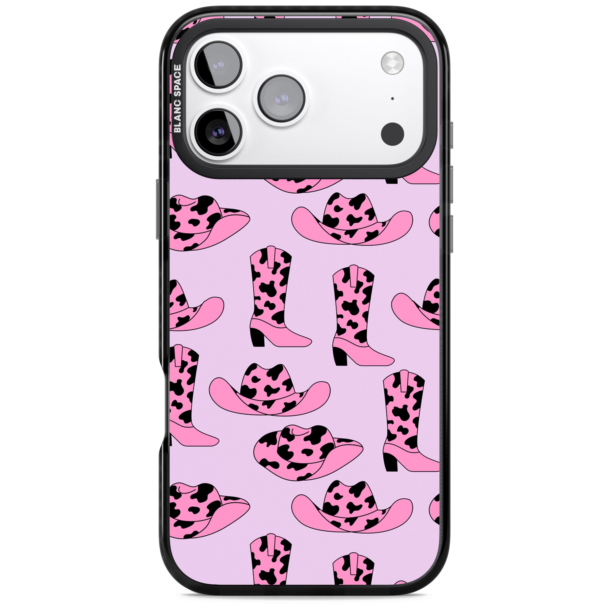 Cow Girl Pattern iPhone 17 Pro Impact Black Phone Case