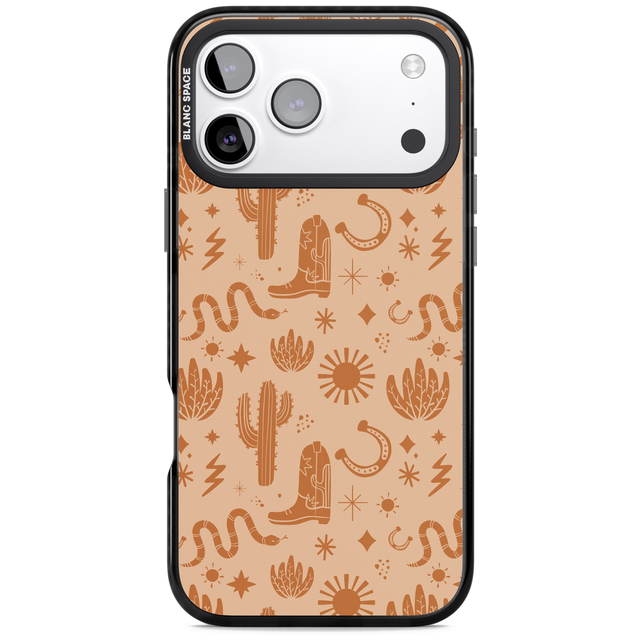 Wild West Pattern iPhone 17 Pro Impact Black Phone Case