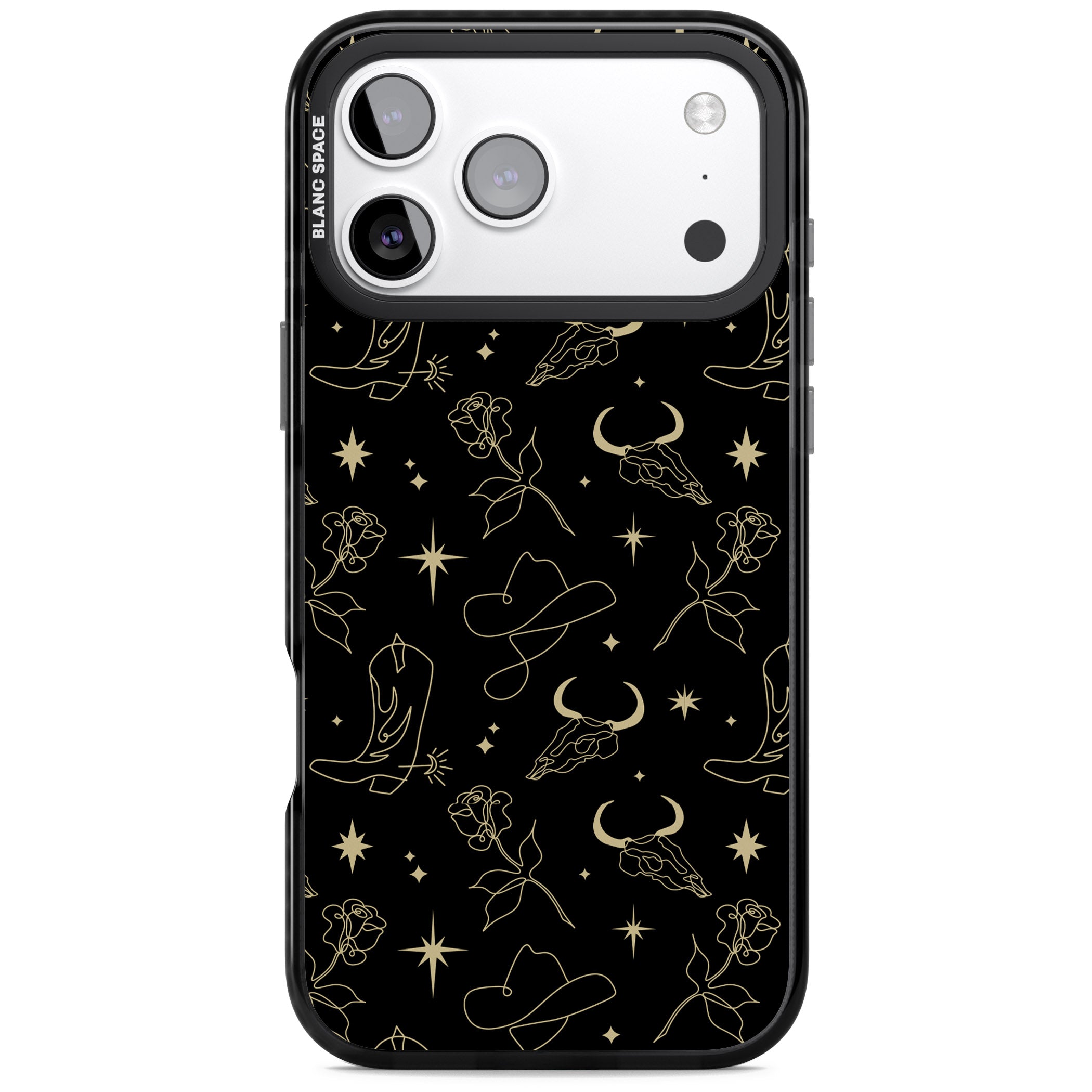 Celestial West Pattern iPhone 17 Pro Impact Black Phone Case