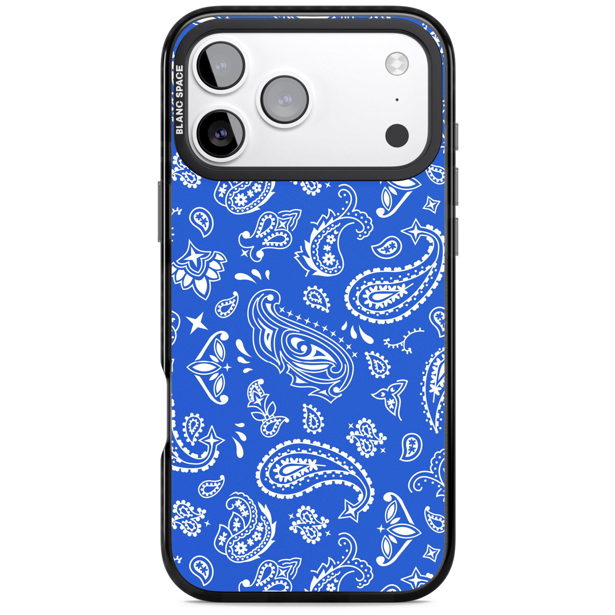 Blue Bandana iPhone 17 Pro Impact Black Phone Case