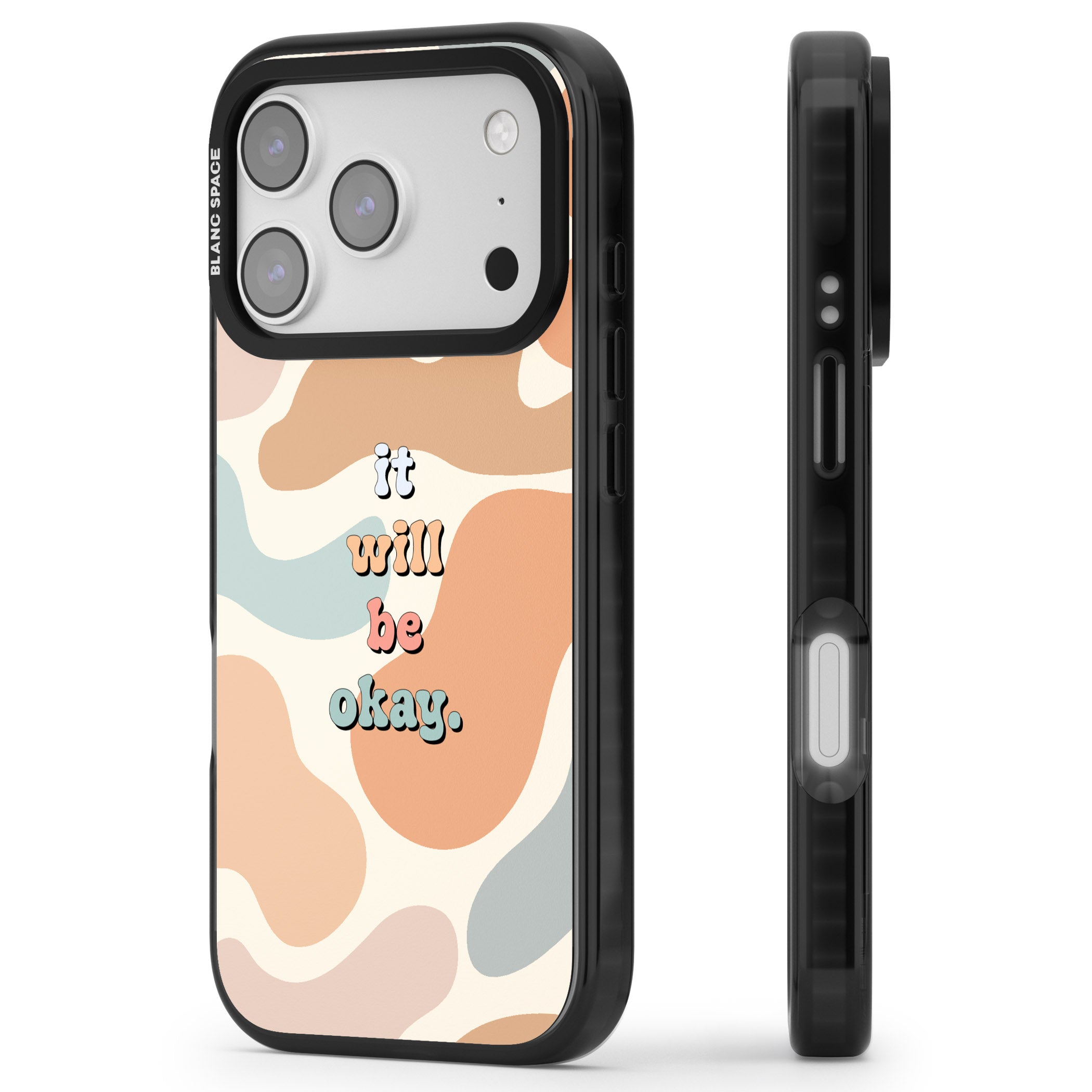 It Will Be Okay iPhone 17 Pro Impact Black Phone Case Side Profile