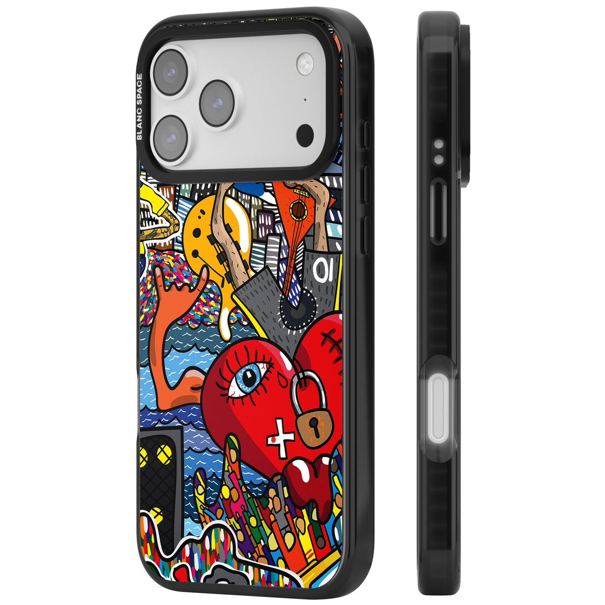Crowd Tsunami iPhone 17 Pro Max Impact Black Phone Case side