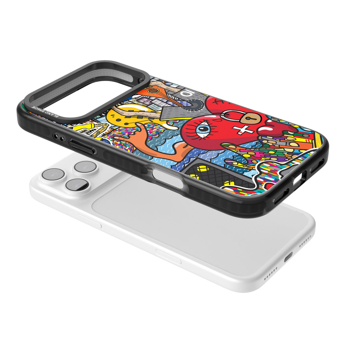 Crowd Tsunami iPhone 17 Pro Max Impact Black Phone Case angled