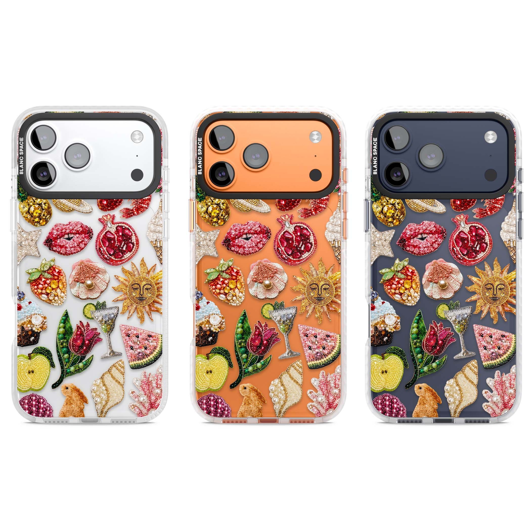 Beaded Riviera coquette iPhone case | Black Impact case for iPhone 17 Pro, iPhone 17 Pro Max