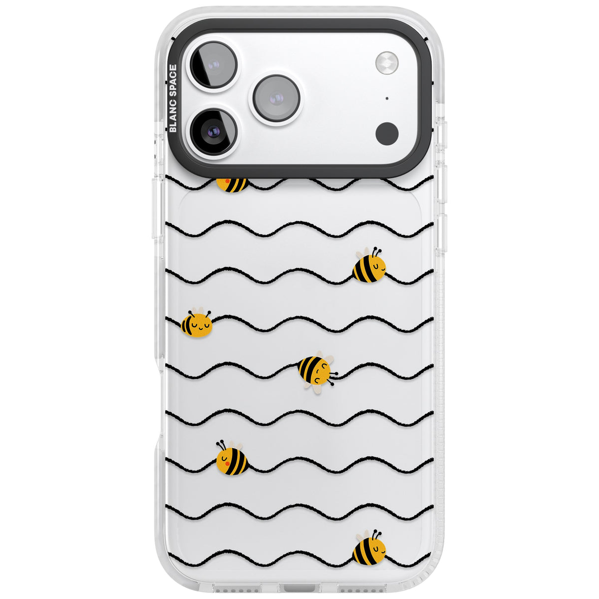 Bee Wave Pattern iPhone 17 Pro Max Impact Clear Phone Case front
