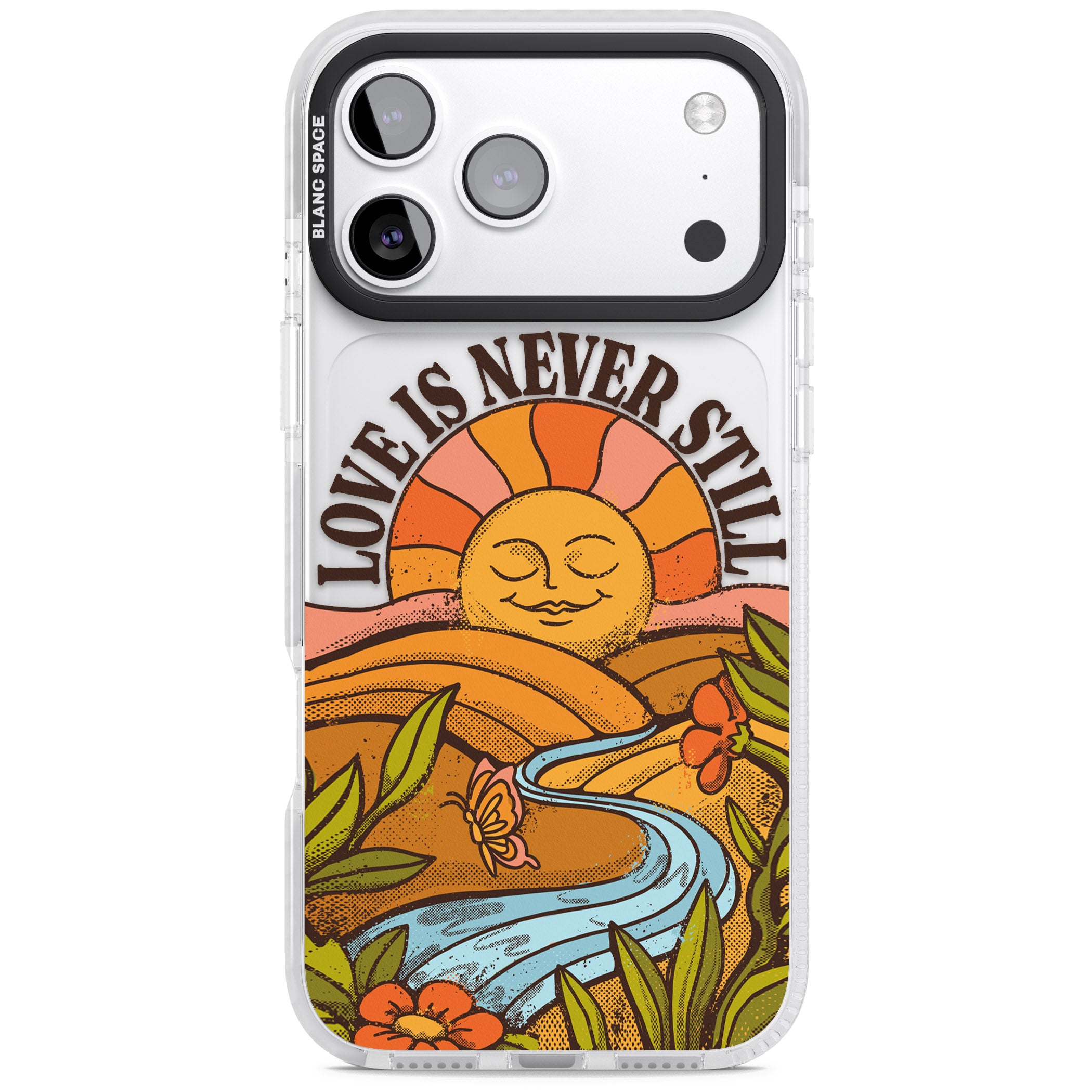 Love Is Never Still iPhone 17 Pro Impact Clear Phone Case