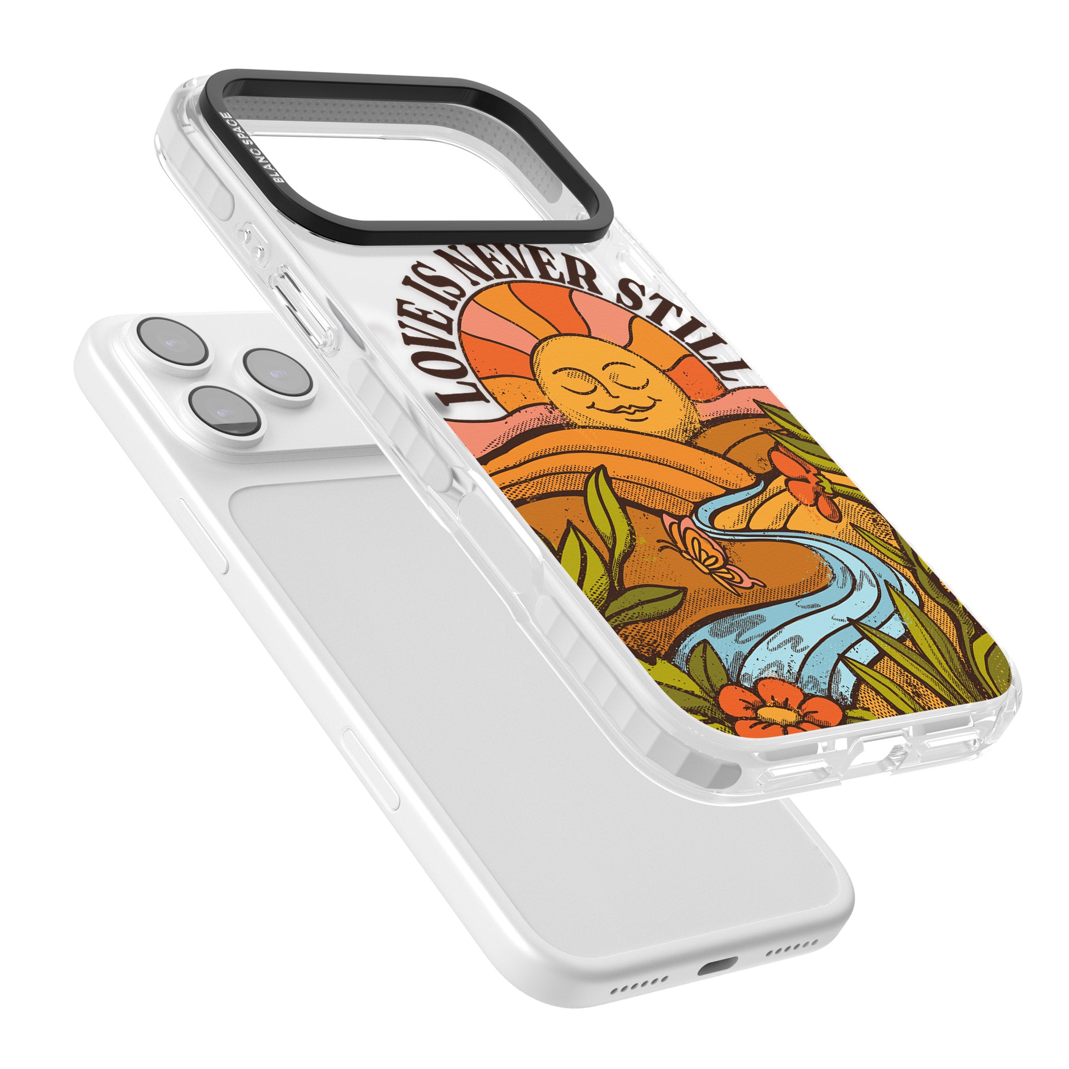 Love Is Never Still iPhone 17 Pro Impact Clear Phone Case Colours