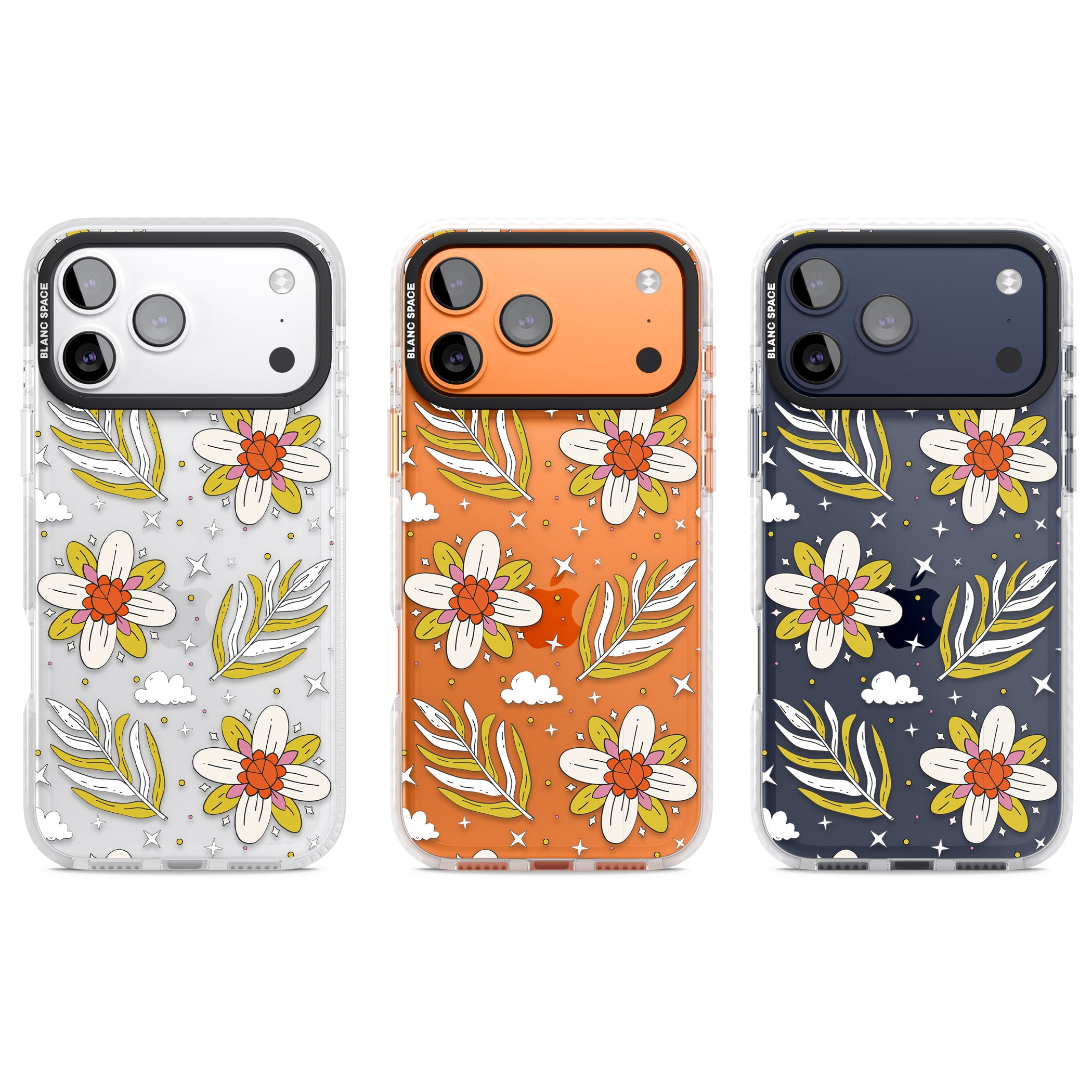 Boho Celestial Floral Dream iPhone 17 Pro Impact Clear Phone Case APT Impact Protection