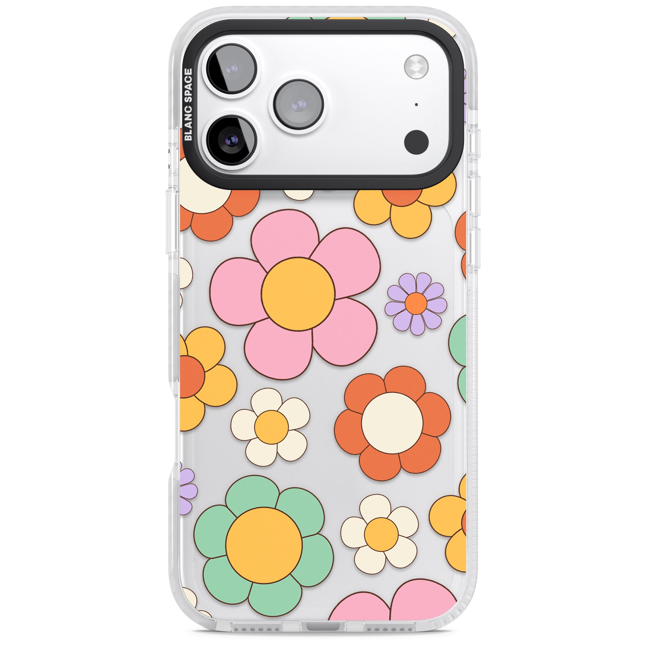 Groovy Blossoms iPhone 17 Pro Impact Clear Phone Case