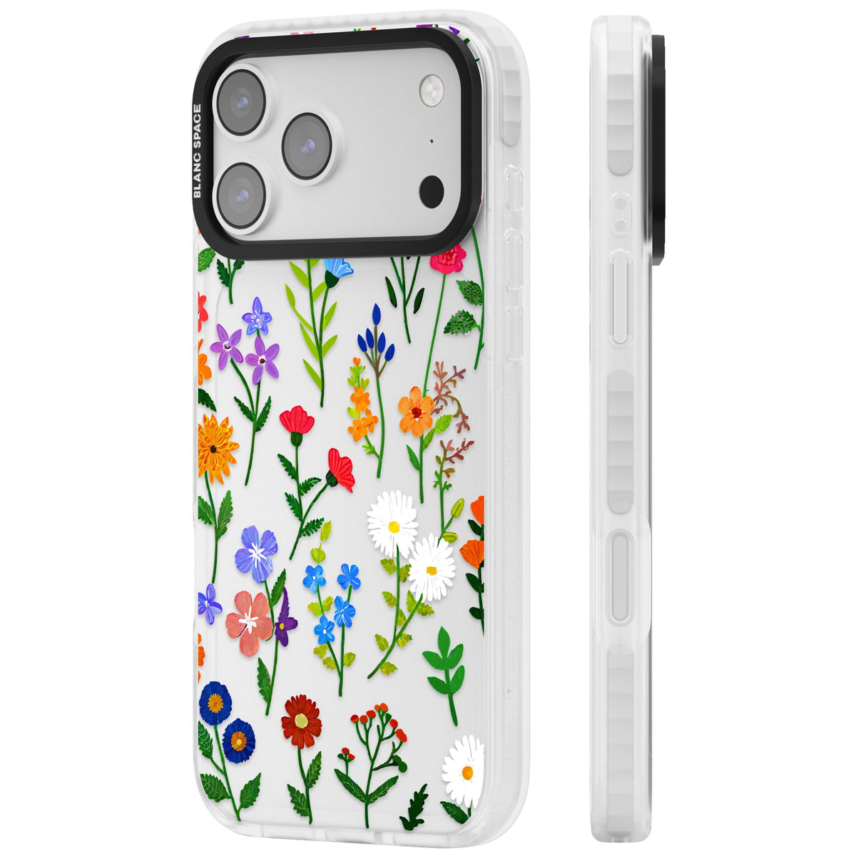 Wildflower Garden iPhone 17 Pro Max Impact Clear Phone Case side