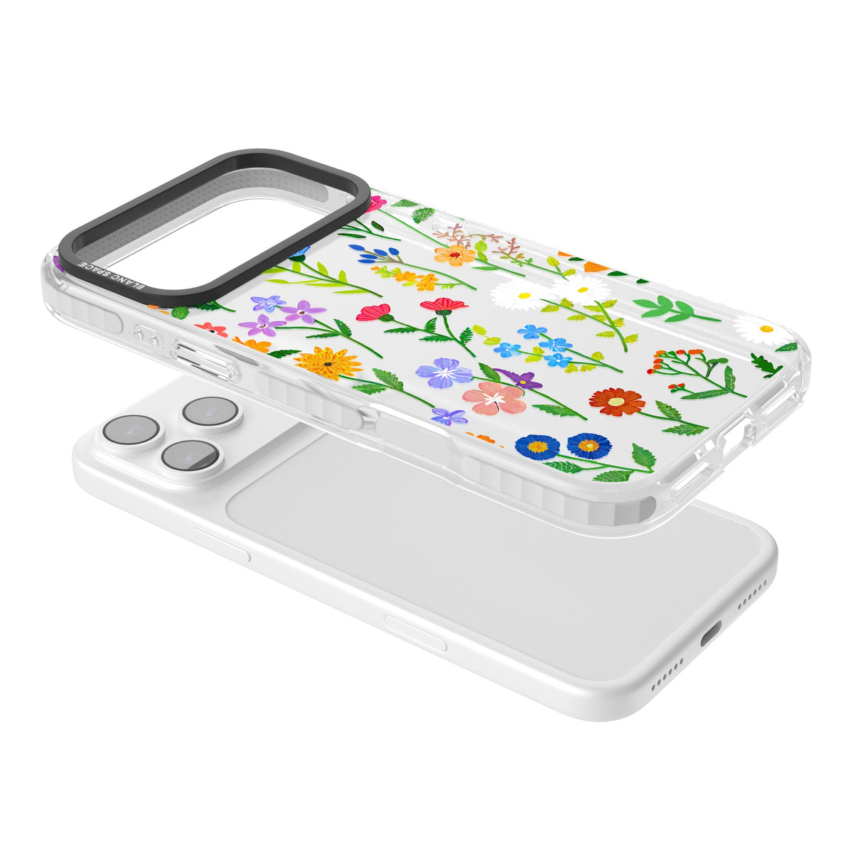 Wildflower Garden iPhone 17 Pro Max Impact Clear Phone Case angled