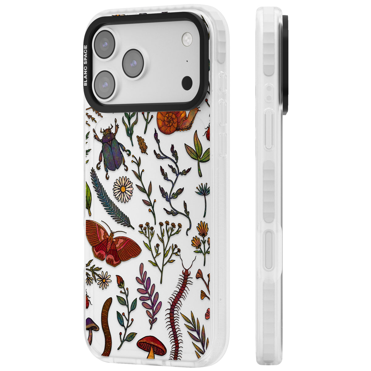 Bugs & Wildflowers iPhone 17 Pro Max Impact Clear Phone Case side