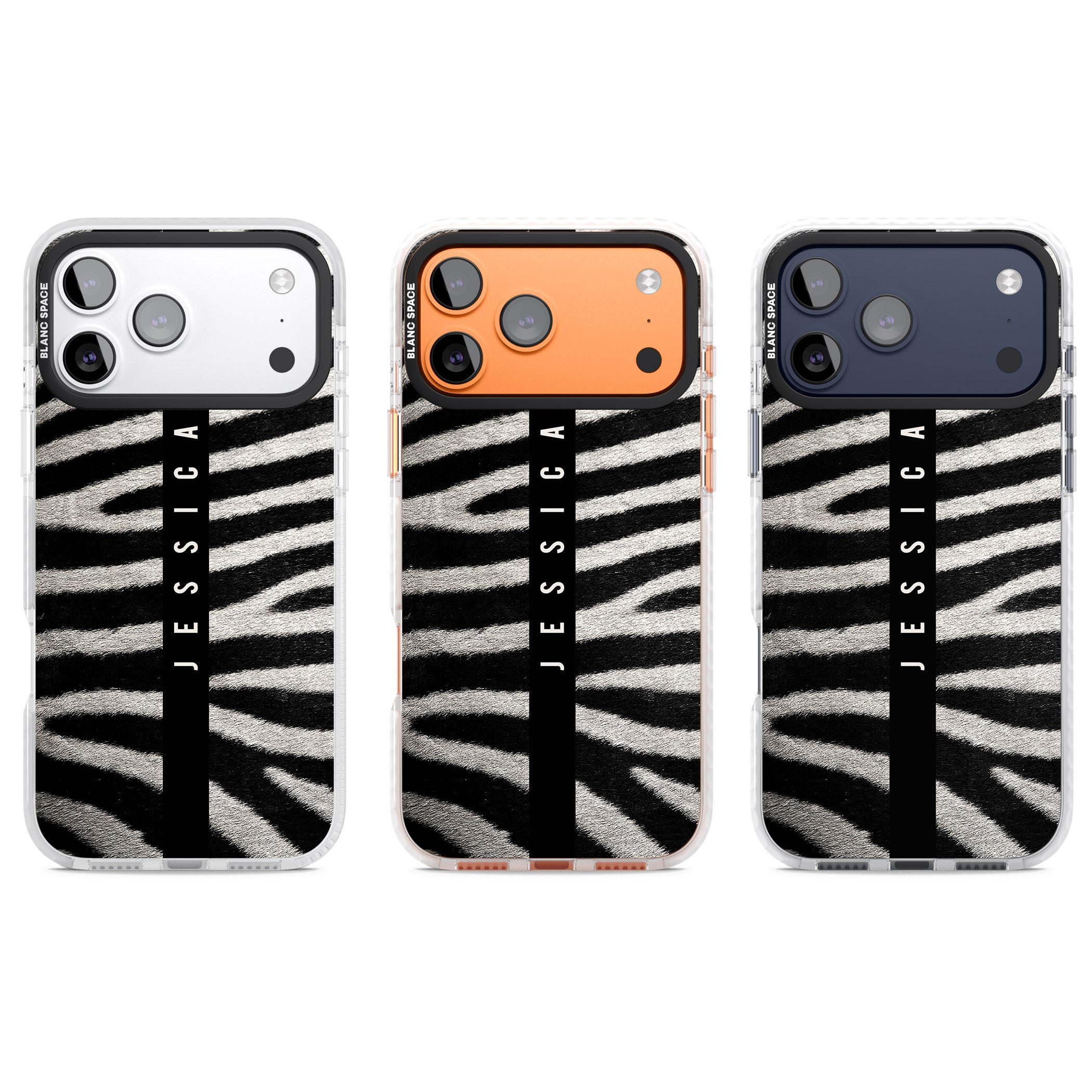Personalised Zebra Print iPhone 17 Pro Impact Clear Phone Case APT Impact Protection