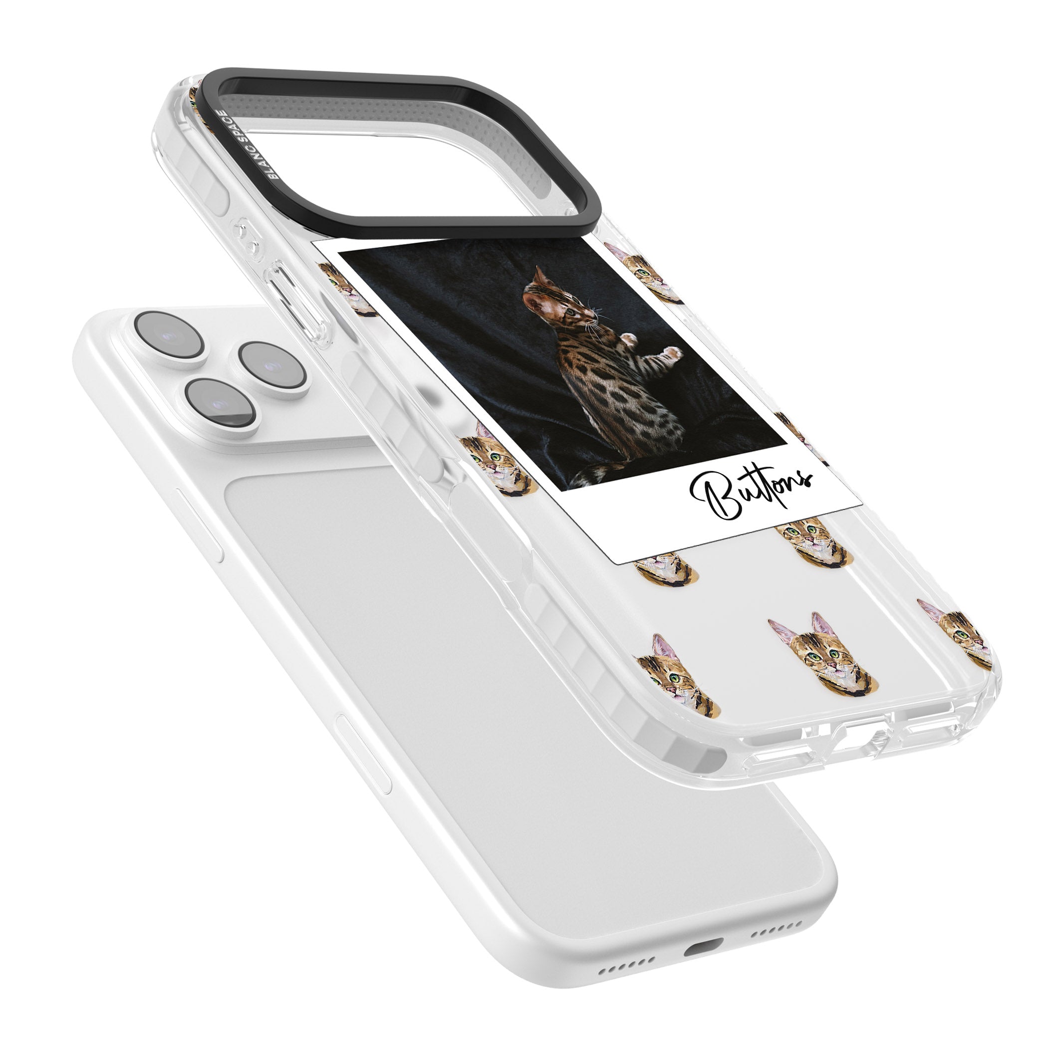 Personalised Bengal Cat Photo iPhone 17 Pro Impact Clear Phone Case Colours